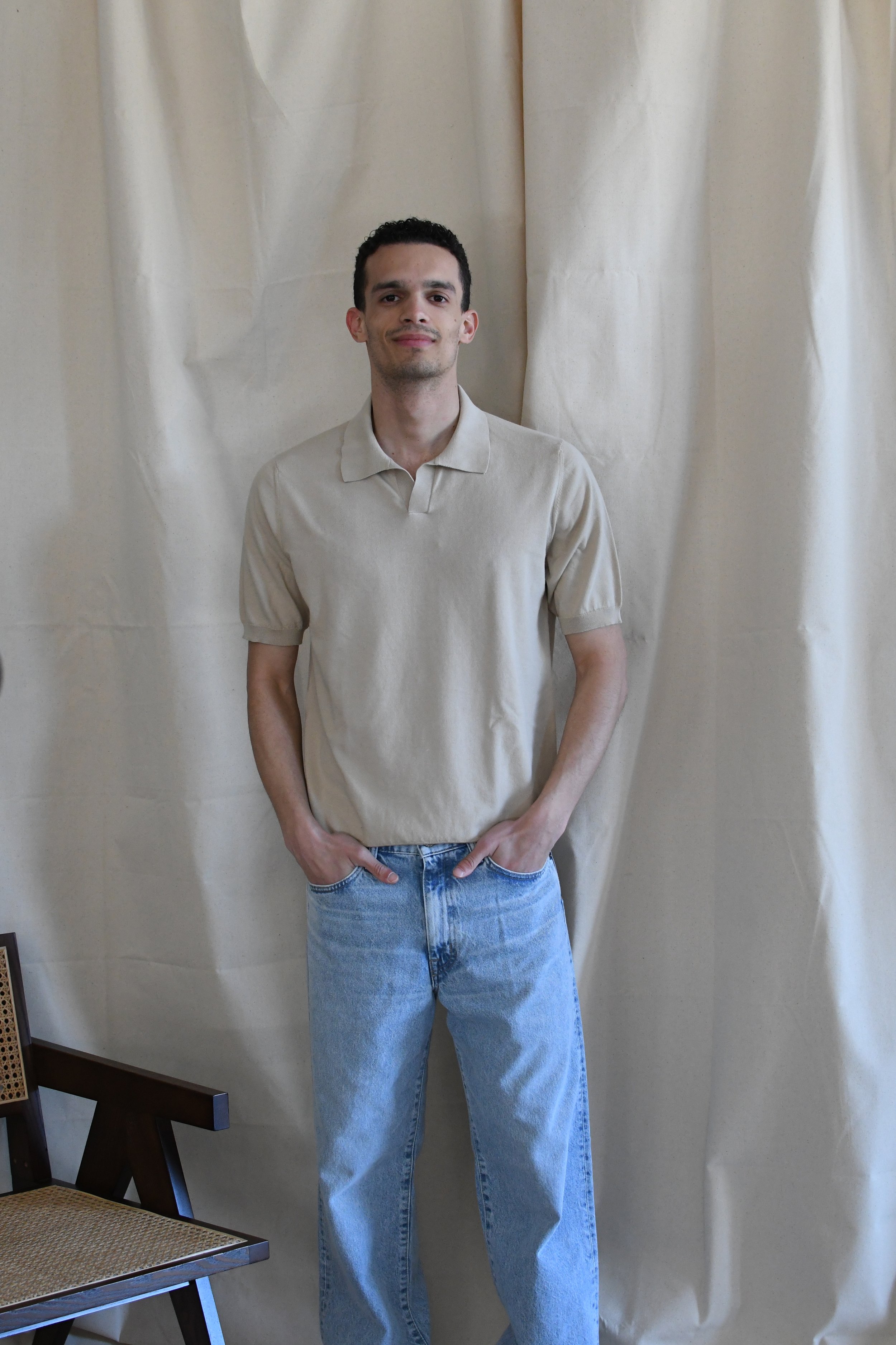 Polo Masq tinta unita a manica corta in cotone.