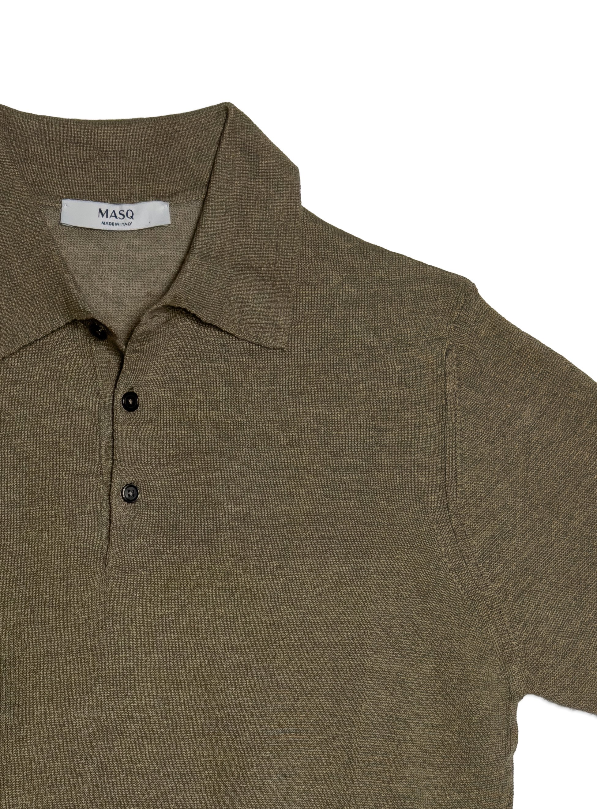 Polo Masq tinta unita a manica corta in lino.