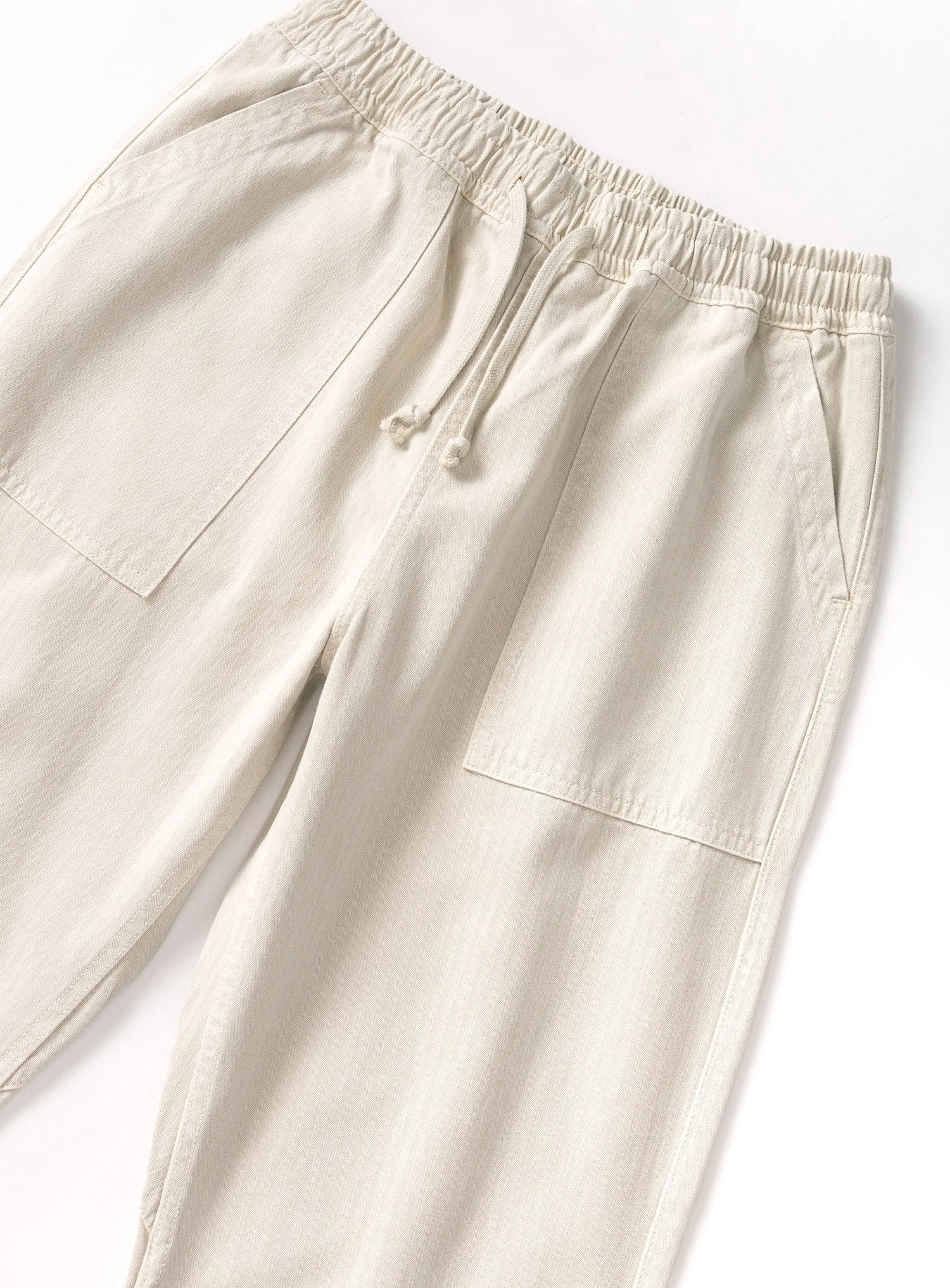 Pantalone Service Works in cotone herringbone, con la caratteristica lavorazione heritage a spina di pesce.