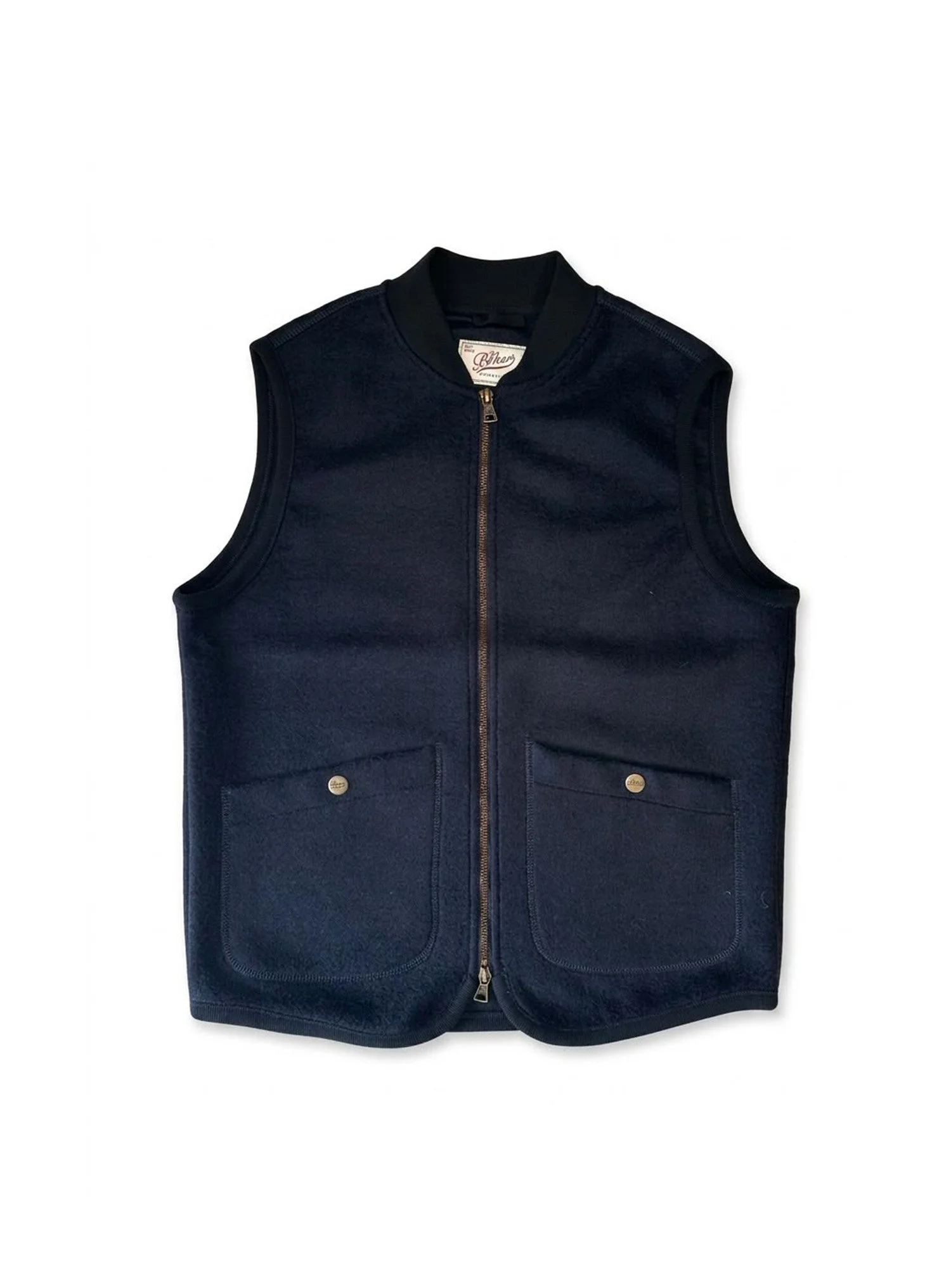 Bl'ker - Gilet Boiled Wool Vest Wolf Navy