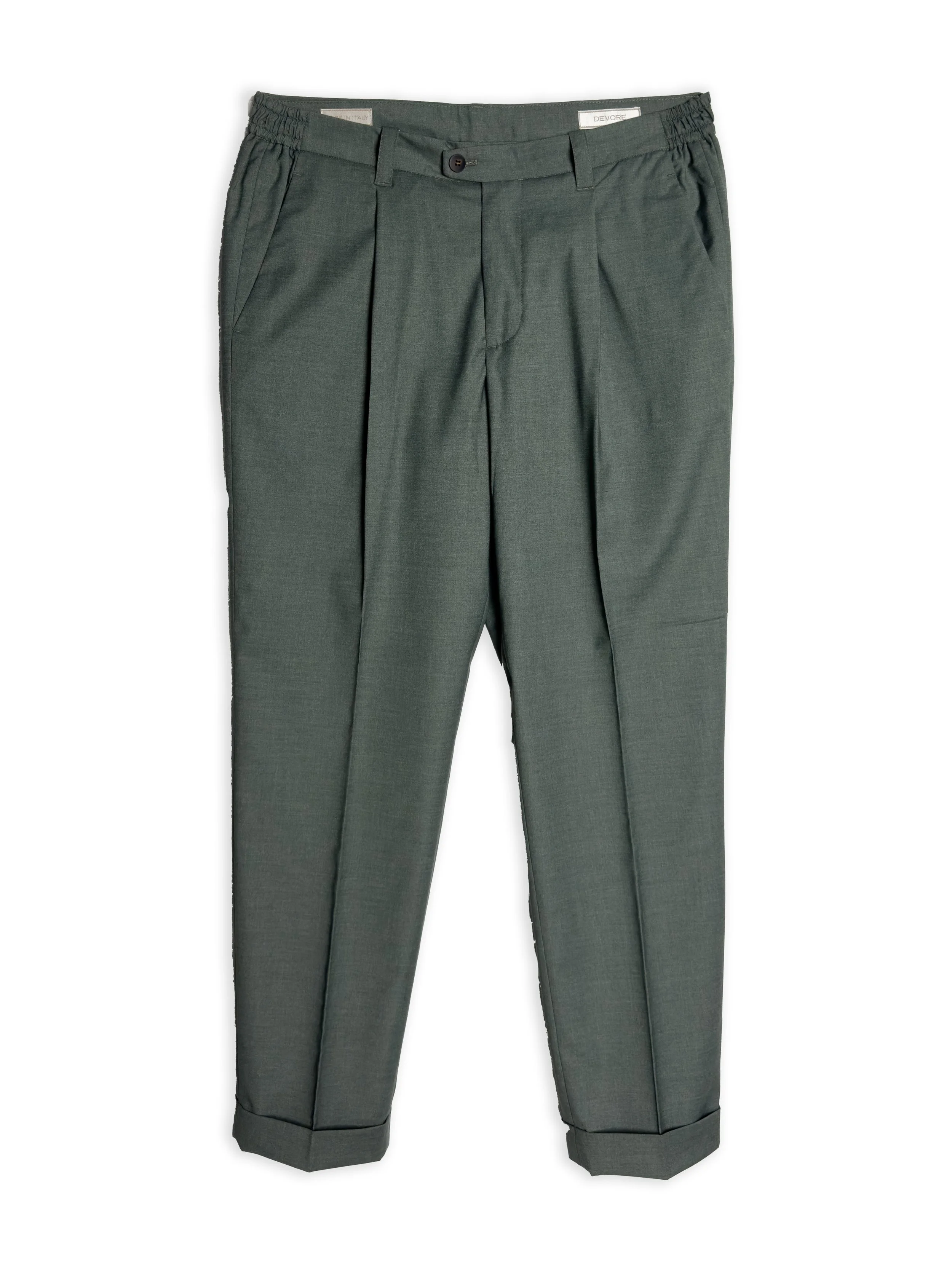 Pantalone Devorè in fresco lana tinta unita con pinces.