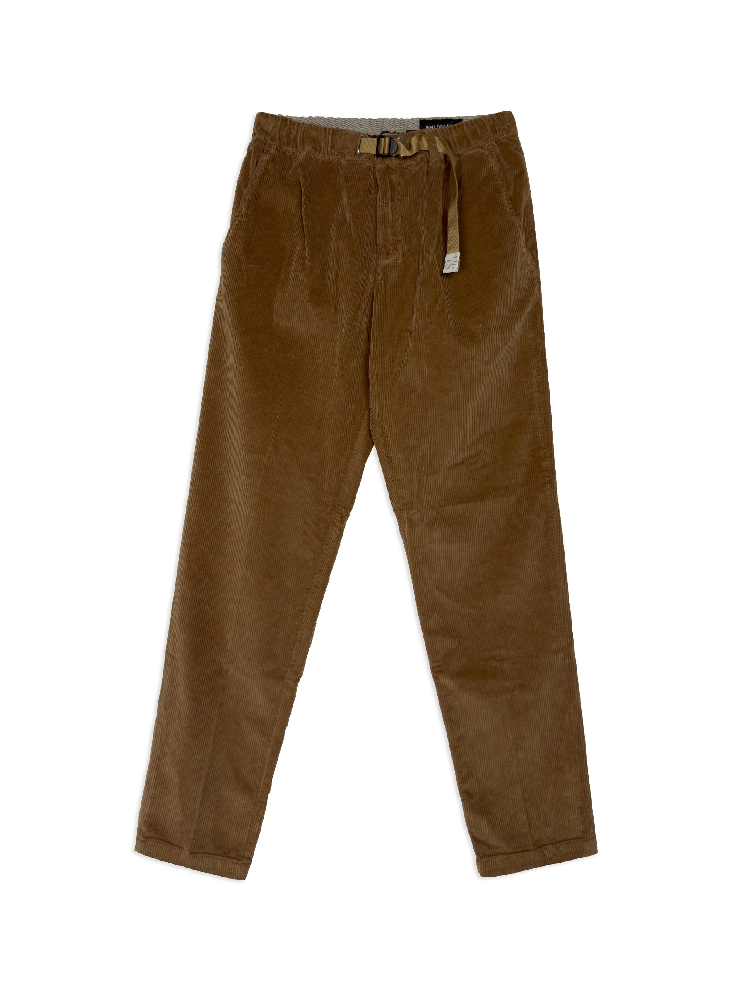 Pantalone White Sand tinta unita in velluto.