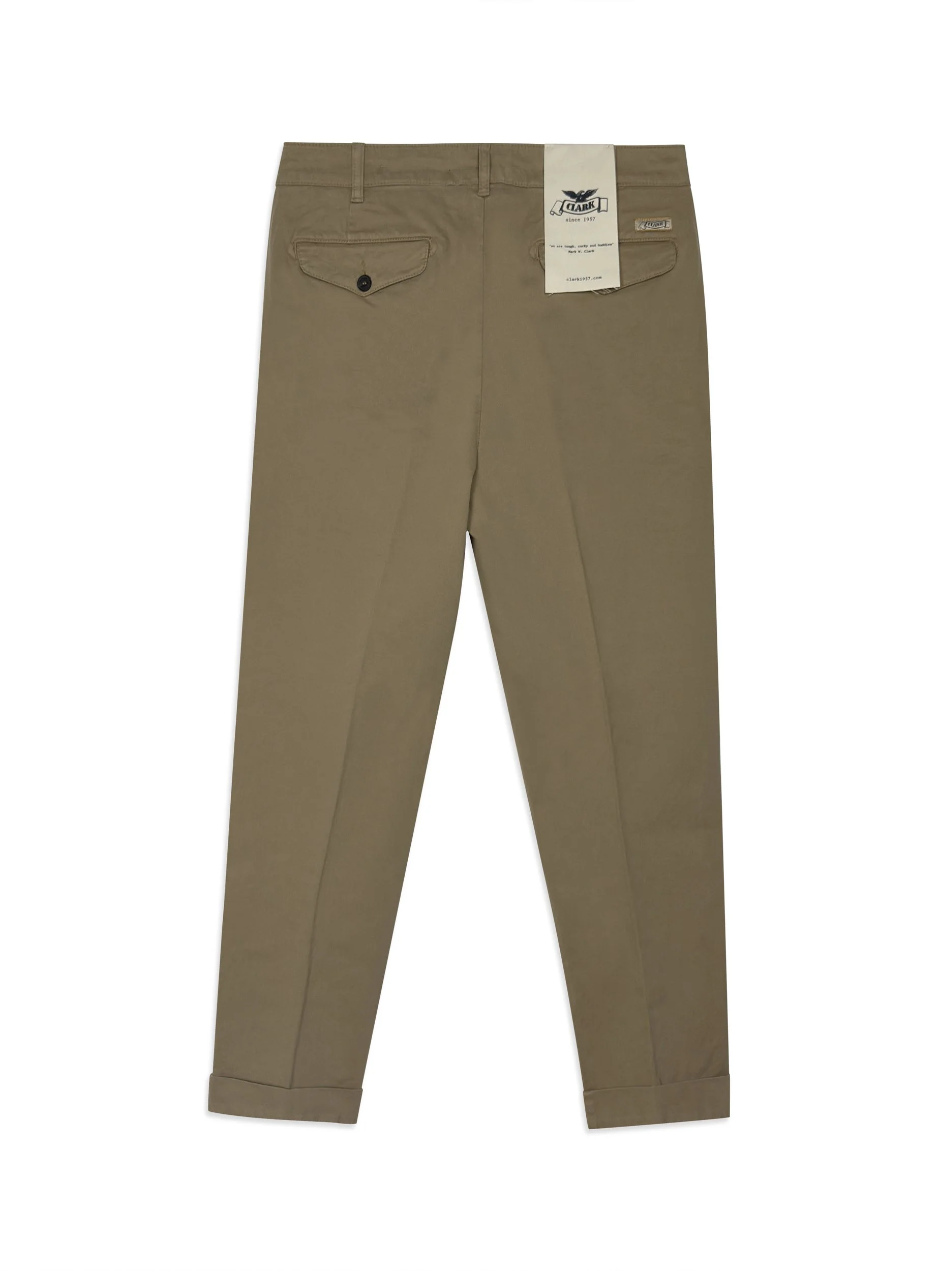 Pantalone Clark in cotone gabardina tinta unita.
