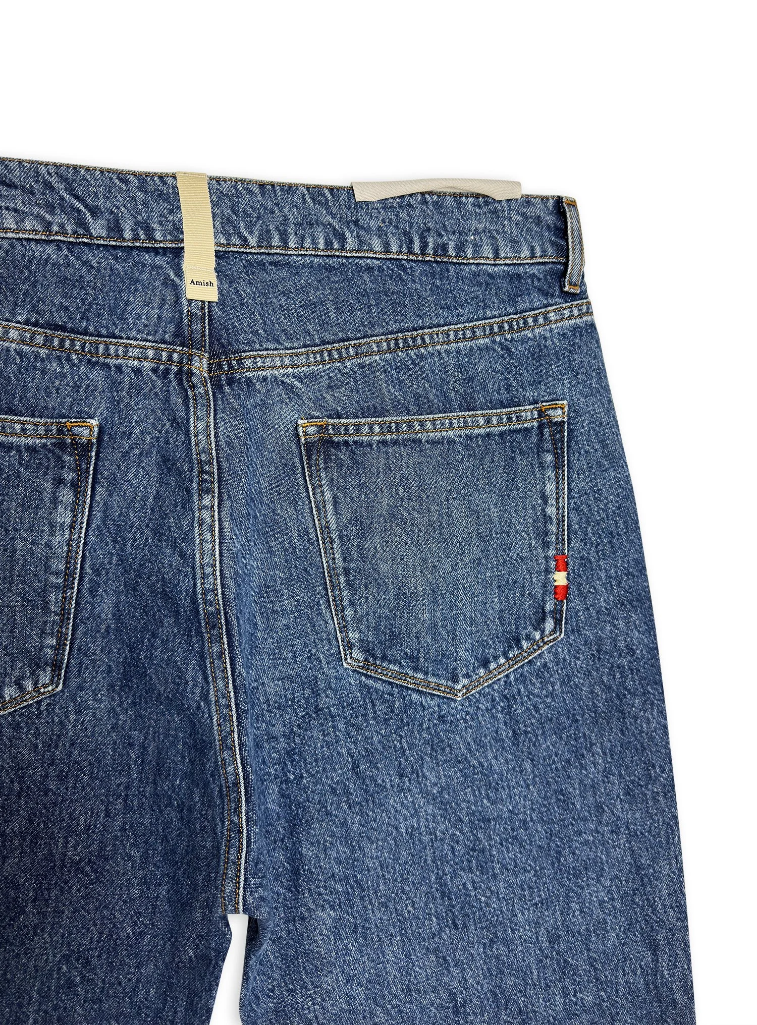 Jeans Amish Blu lavato senza strappi.