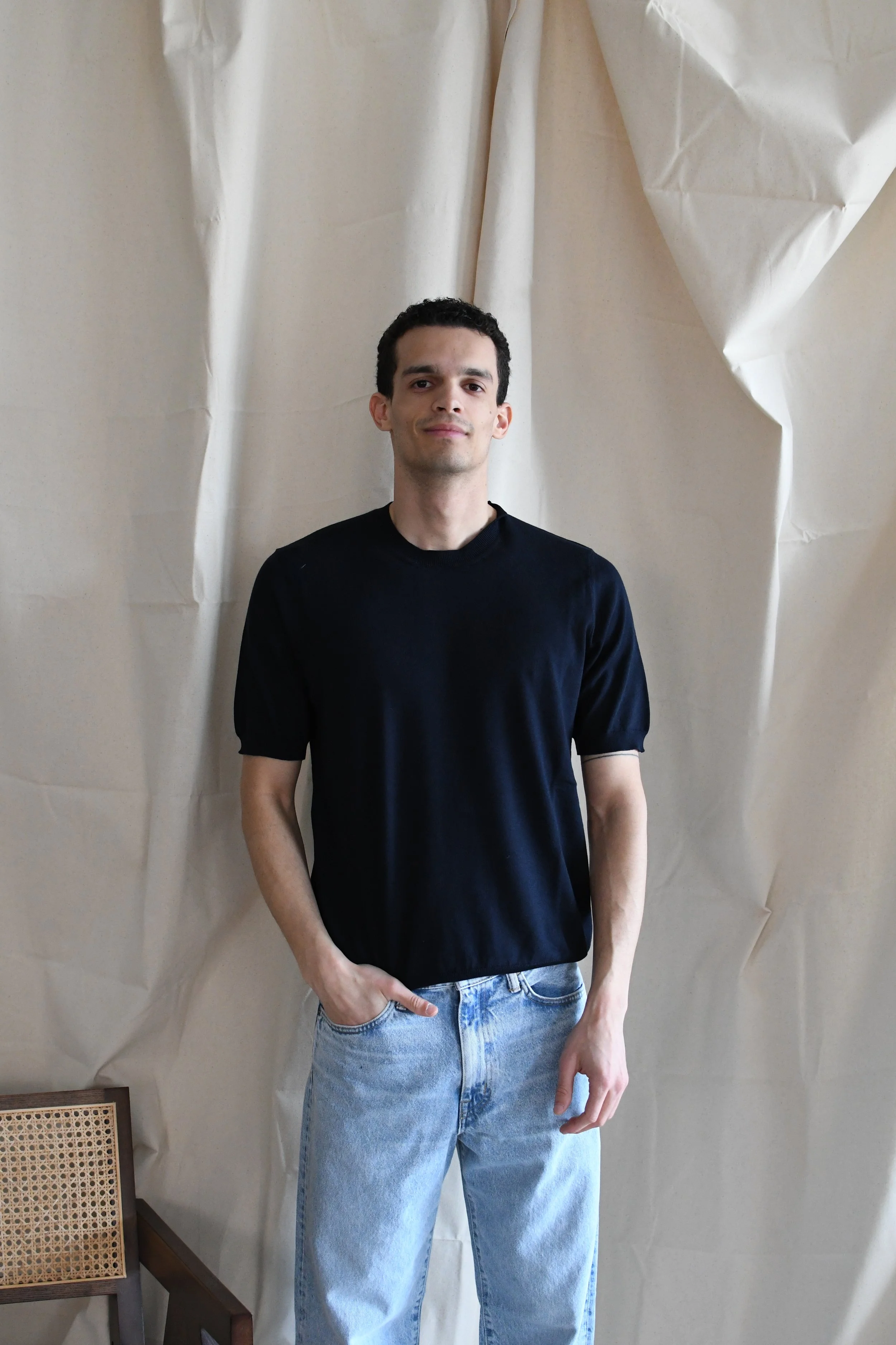 Maglia t-shirt Masq girocollo tinta unita manica corta in cotone.