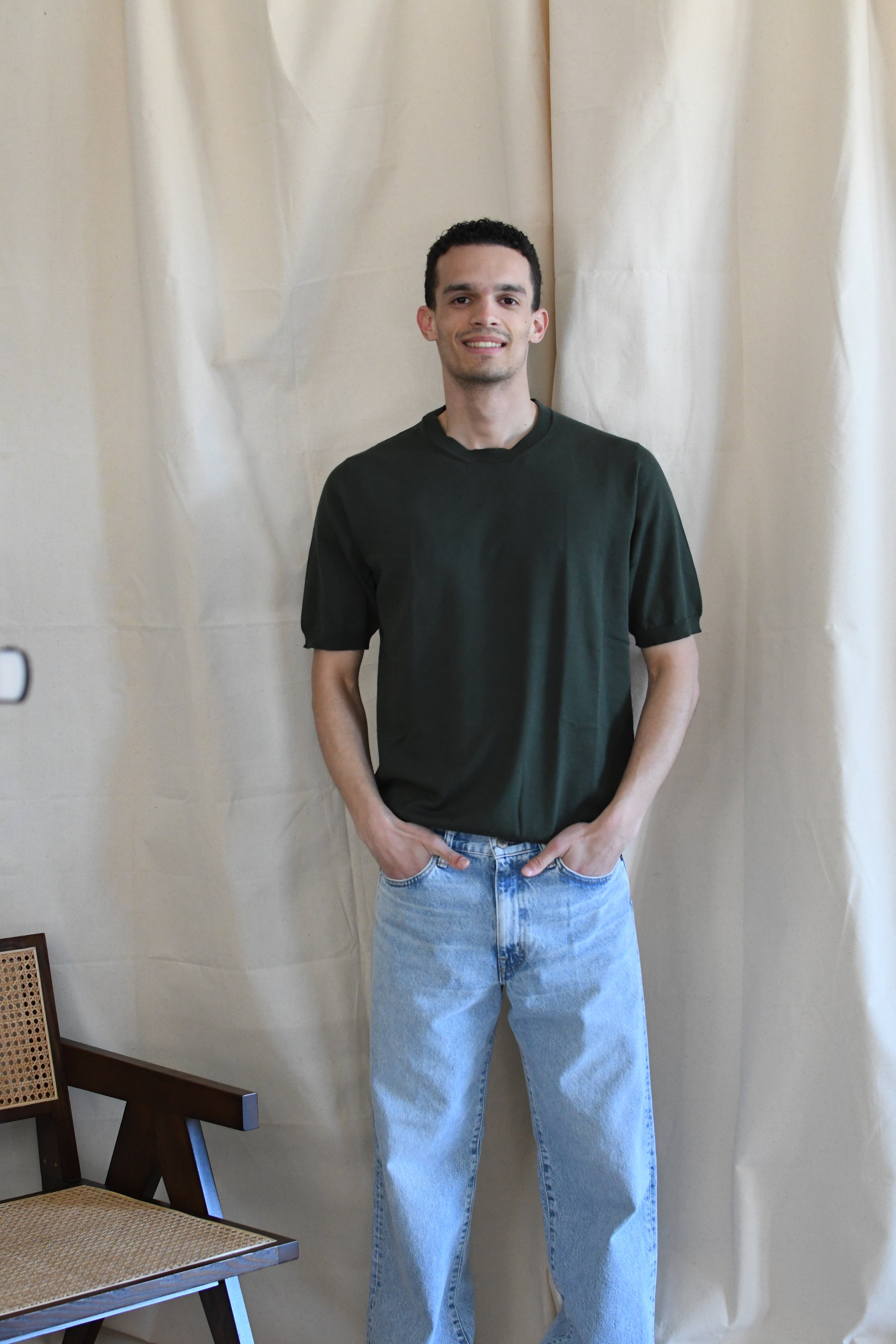 Maglia t-shirt Masq girocollo tinta unita manica corta in cotone.