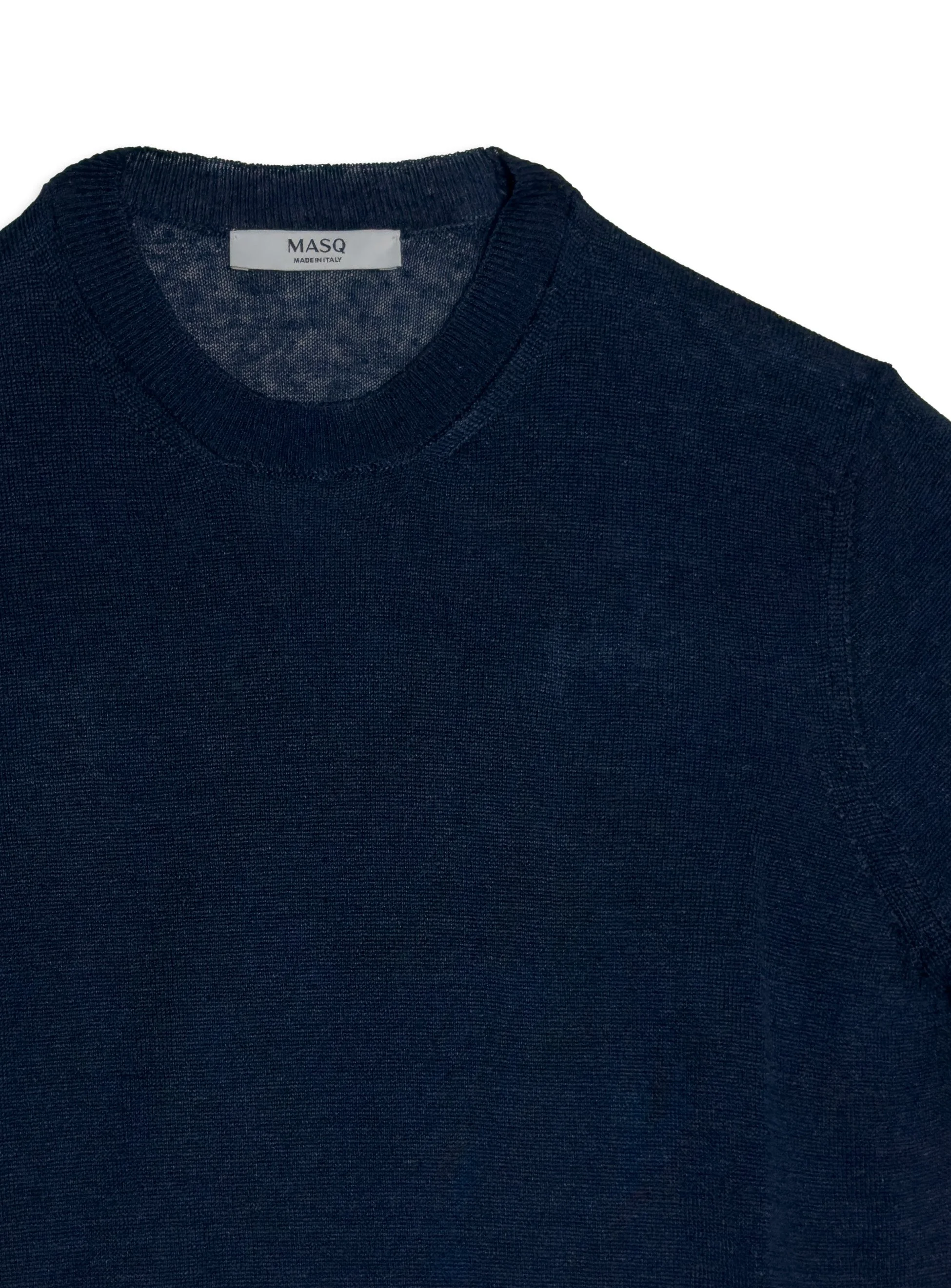 Maglia t-shirt Masq girocollo tinta unita manica corta in lino.