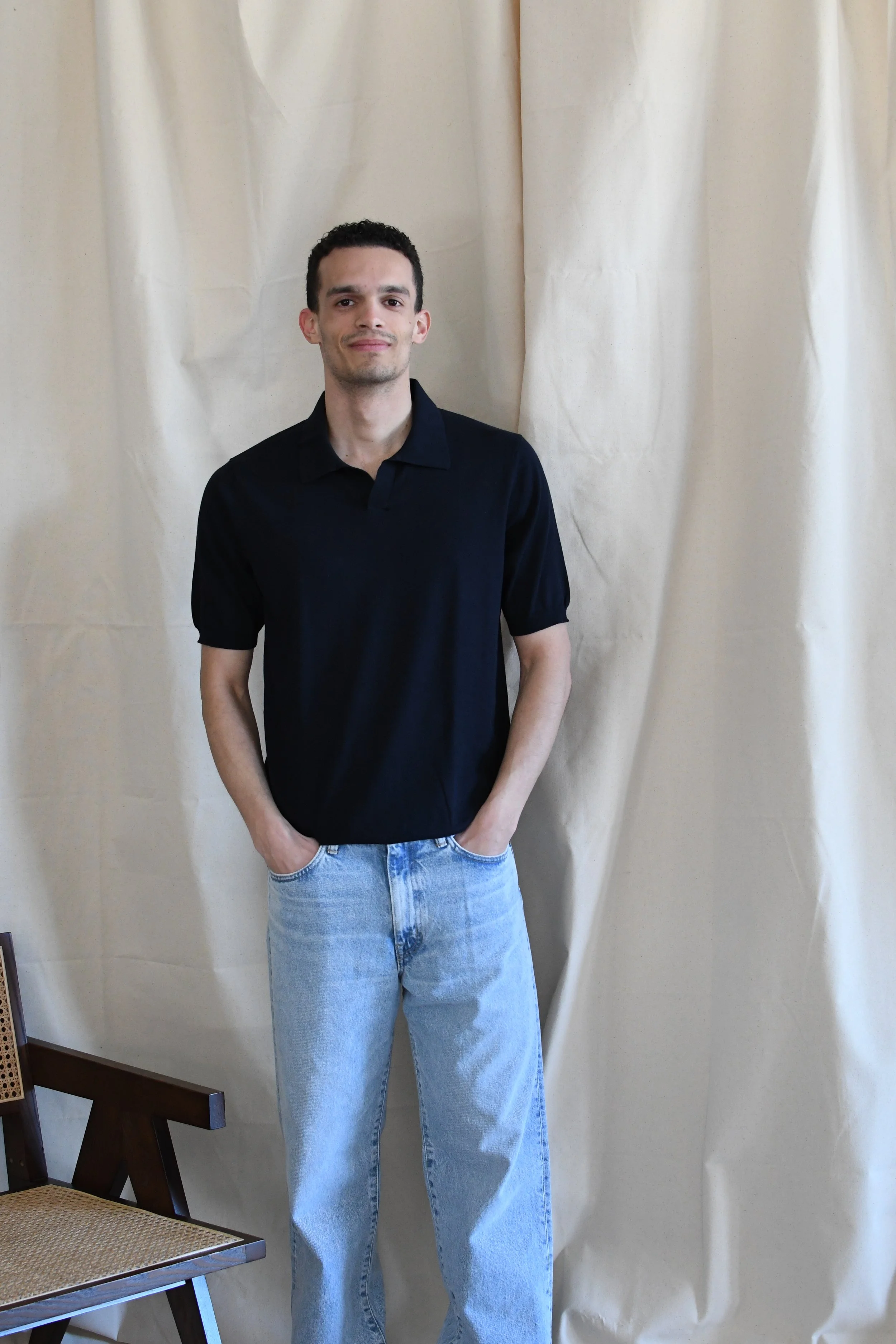 Polo Masq tinta unita a manica corta in cotone.