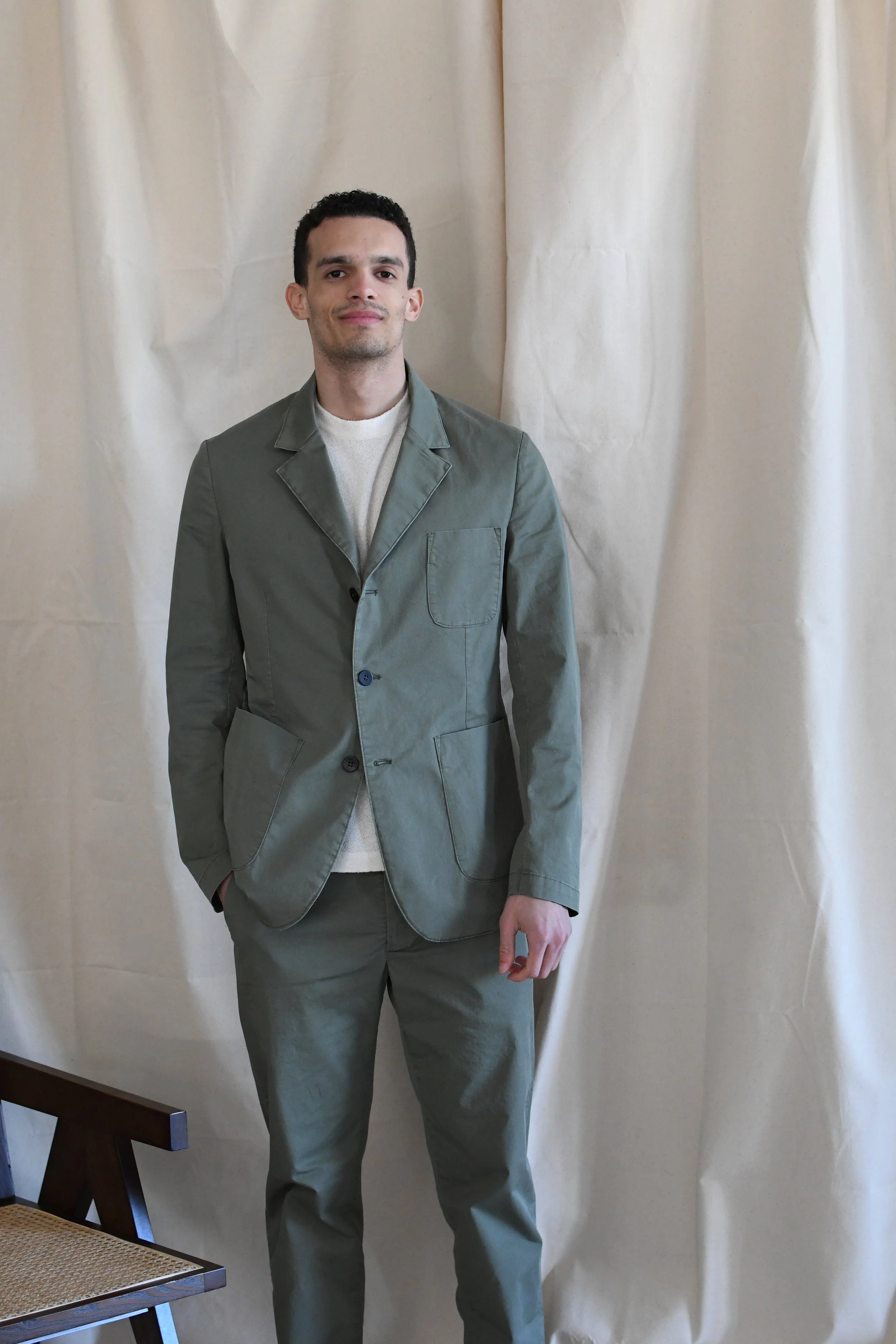 Giacca Blazer Original Vintage Style in cotone tinta unita