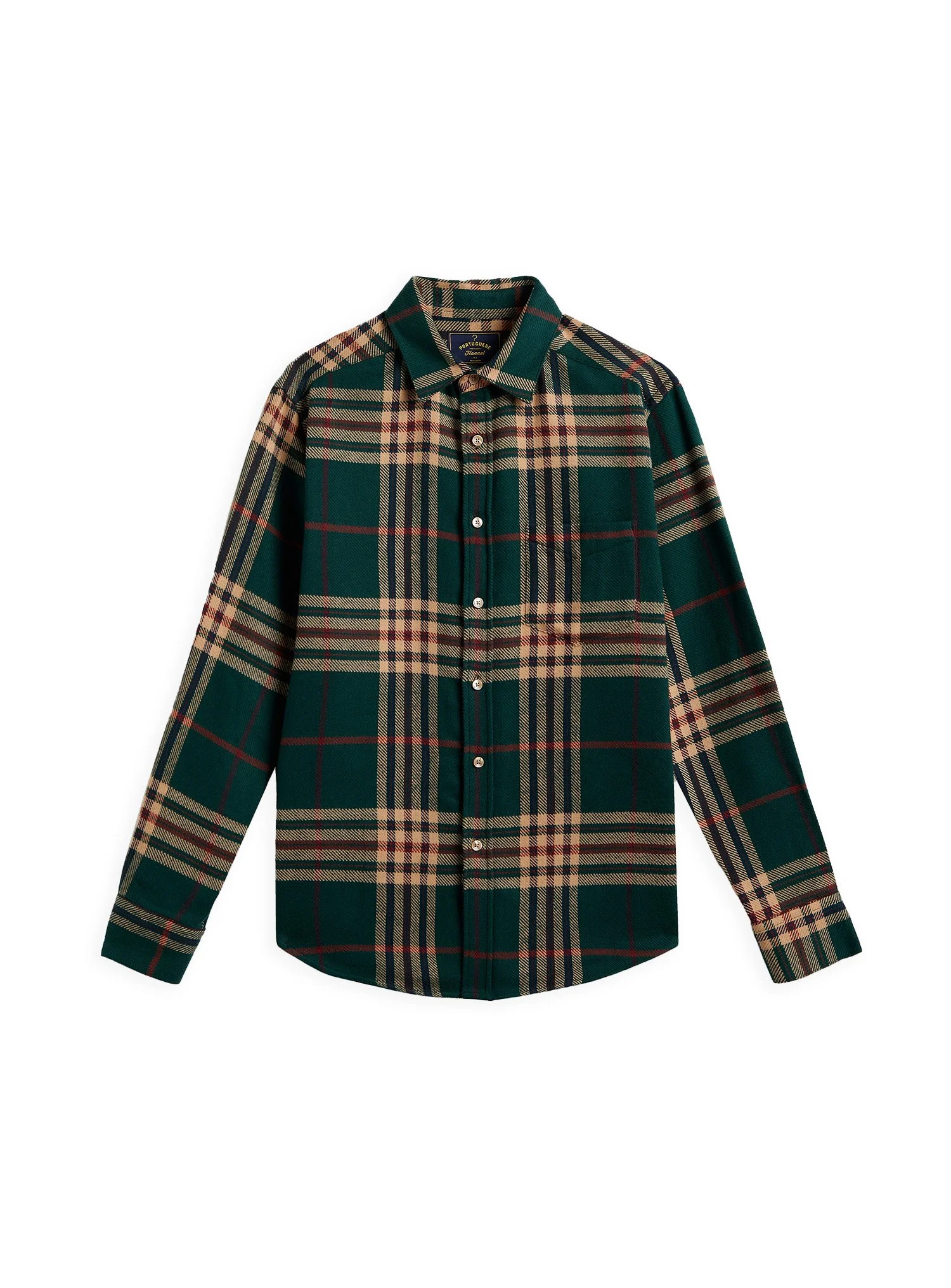 Portuguese Flannel - Camicia Cervo Verde/Beige