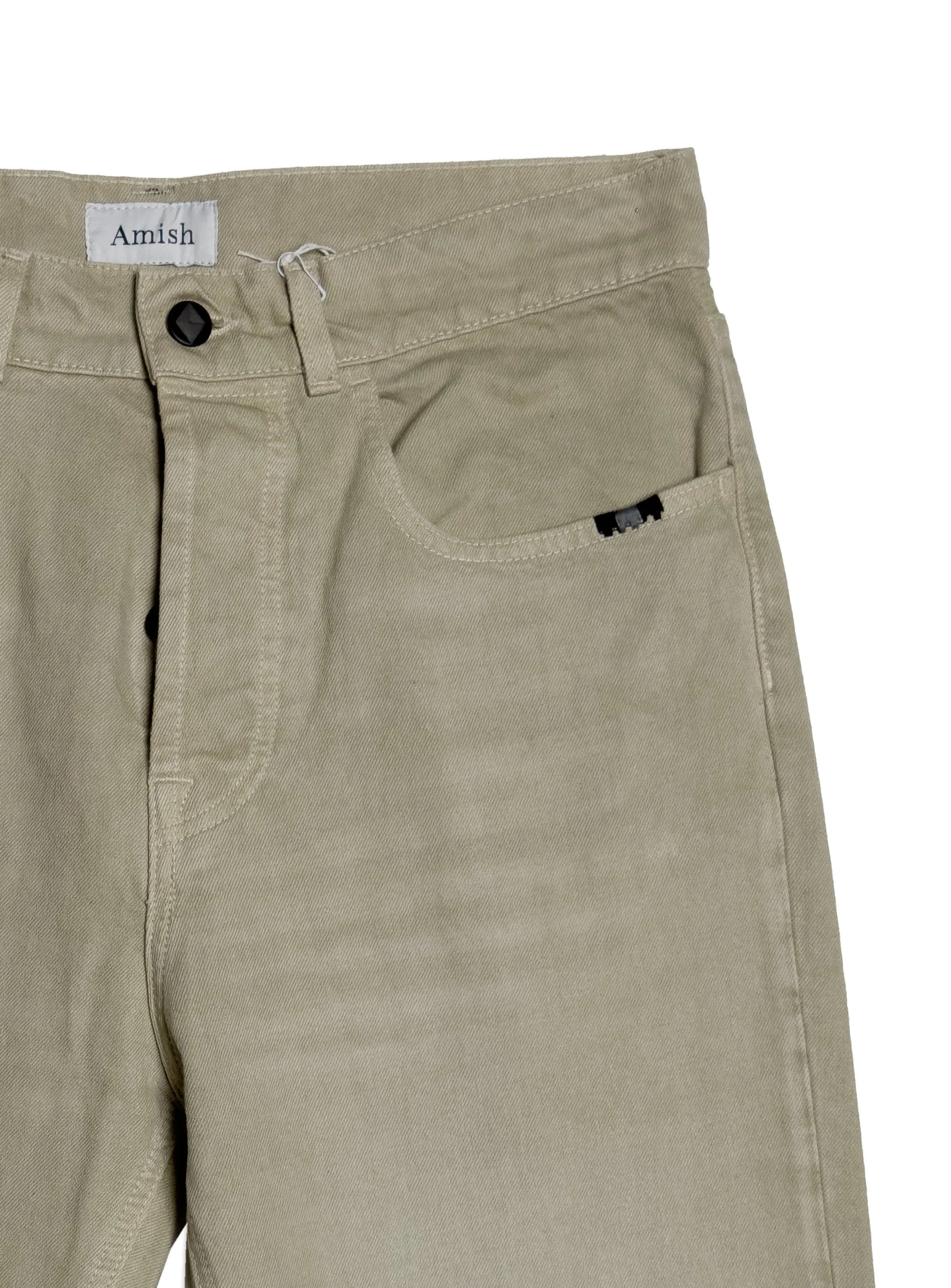 Jeans Amish bull colorato tinta unita e senza strappi. Vestibilità carrot.