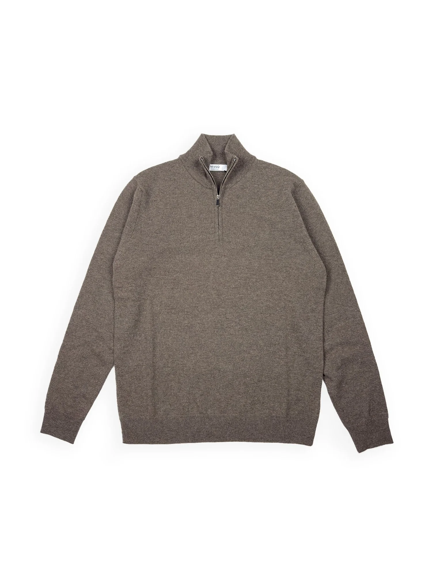 Masq - Lupetto Mezza Zip Manica Lunga Tortora