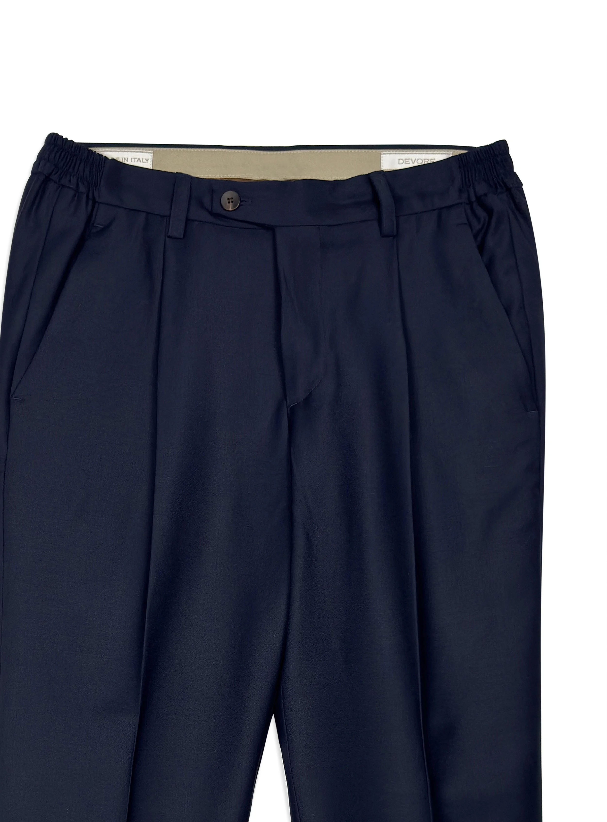 Pantalone Devorè in misto lana tinta unita con pinces.