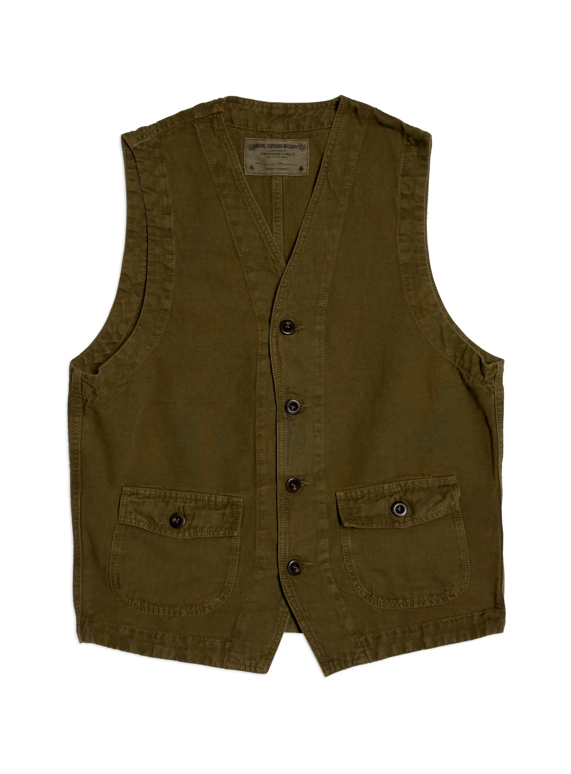Chesapeake's - Gilet St. Michel Work Vest Linen Tobacco