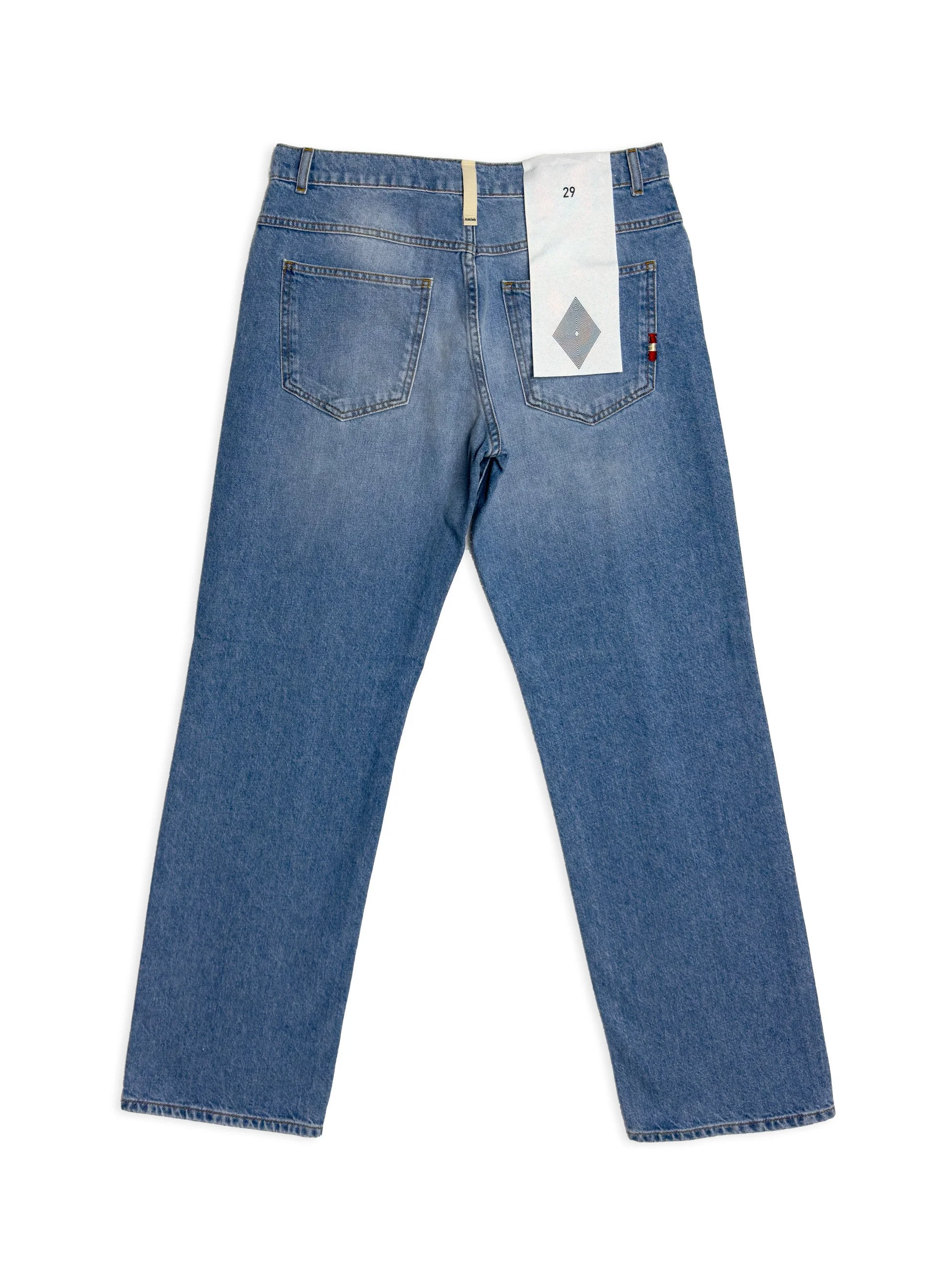 Jeans Amish tela con lavaggio chiaro e fondo dritto. Un denim moderno con una vestibilità comoda ideale da abbinare ad una scarpa bassa.