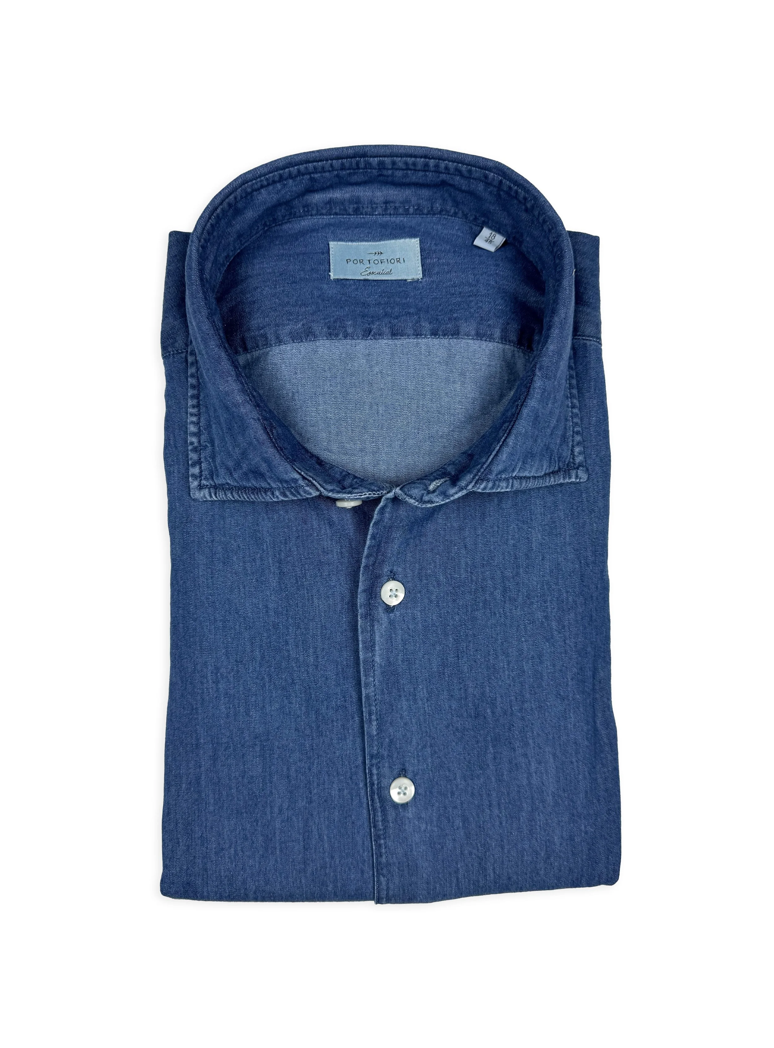 Camicia Portofiori in cotone chambray color denim