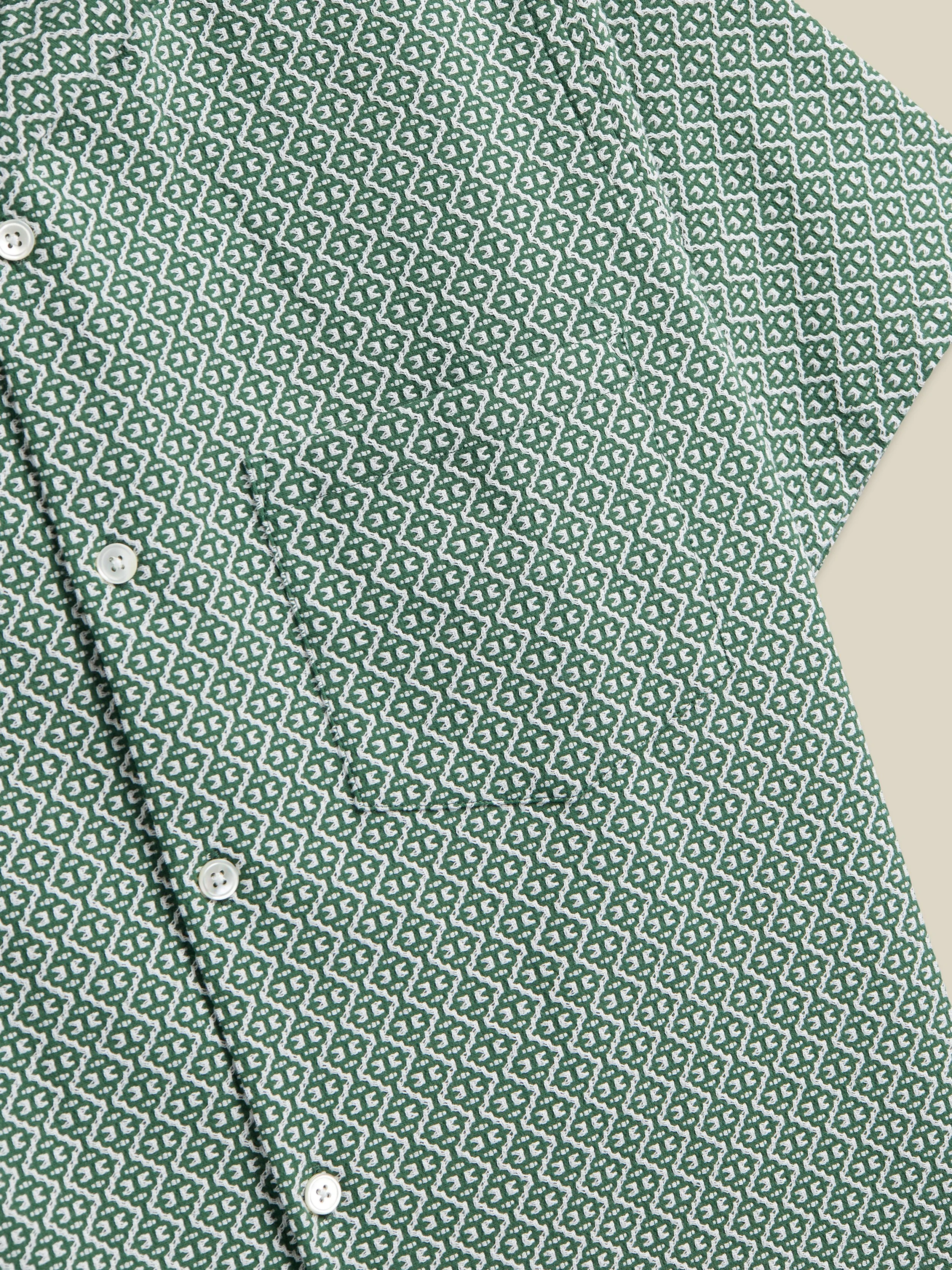 Camicia Portuguese Flannel mezza manica a fantasia. Tessuti di ispirazione d’archivio.