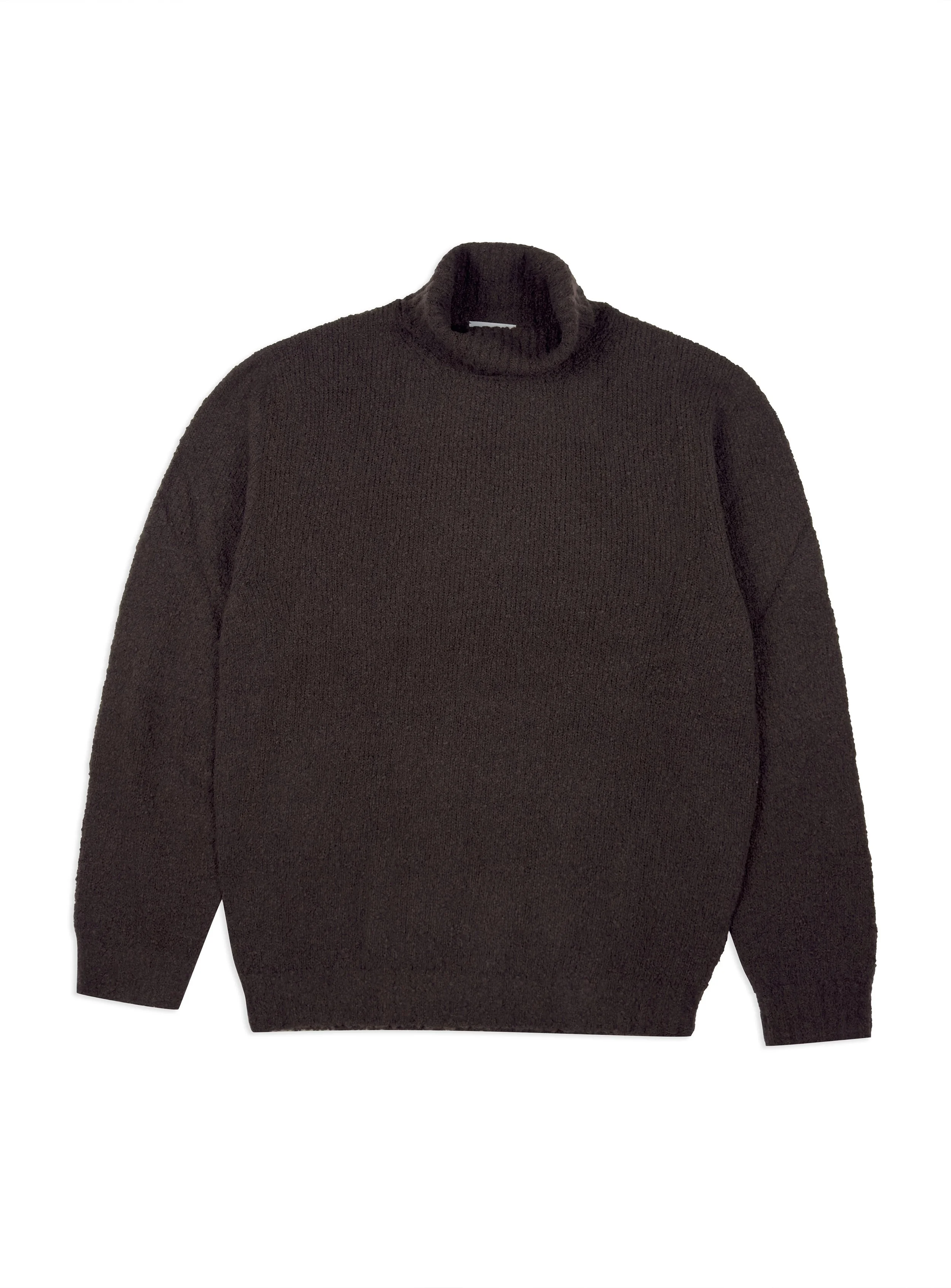 Maglia Scaglione classica collo alto tinta unita in lana e cashmere senza cuciture.