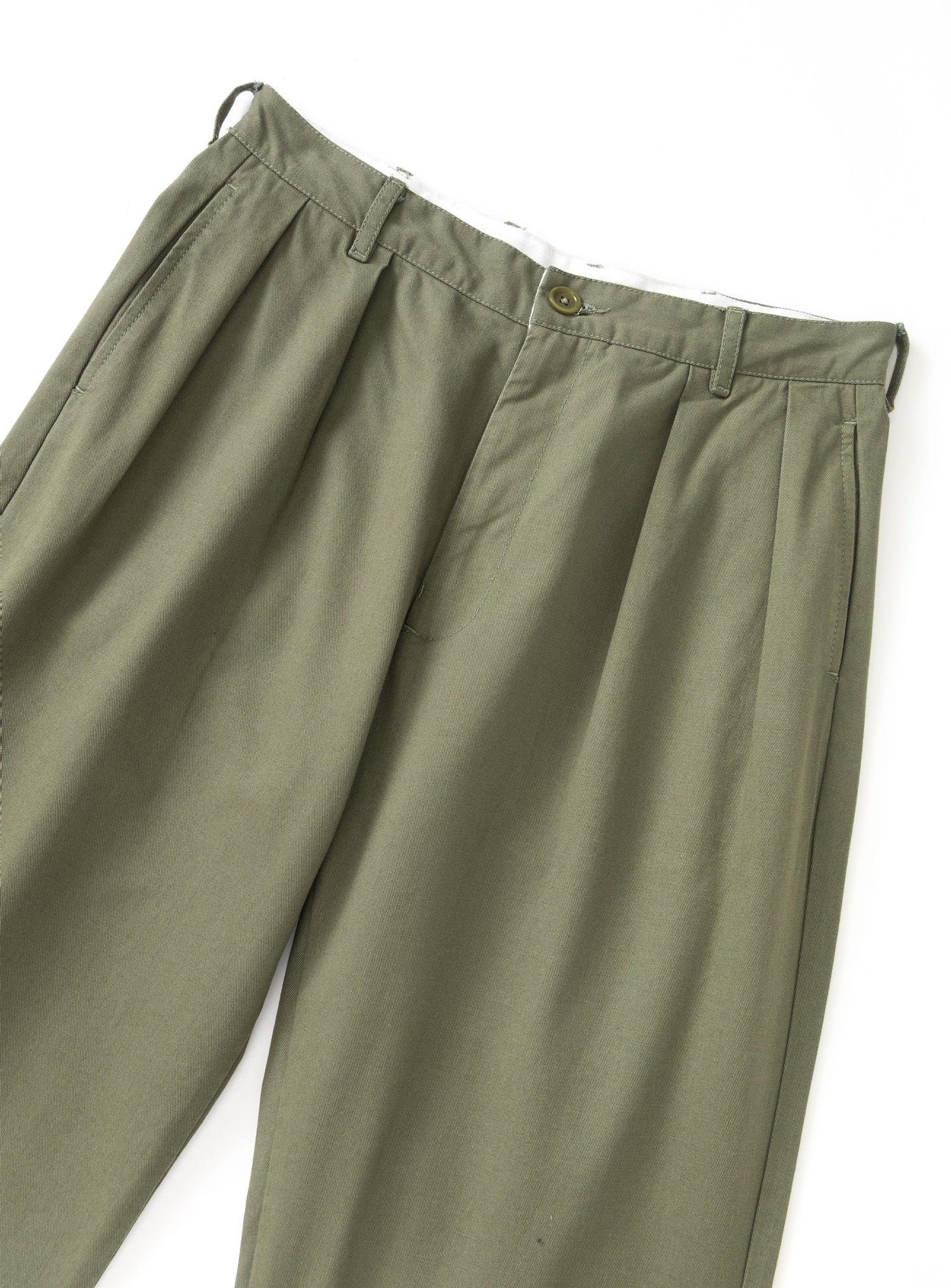 Pantalone Service Works in cotone organico twill con doppia pinces.