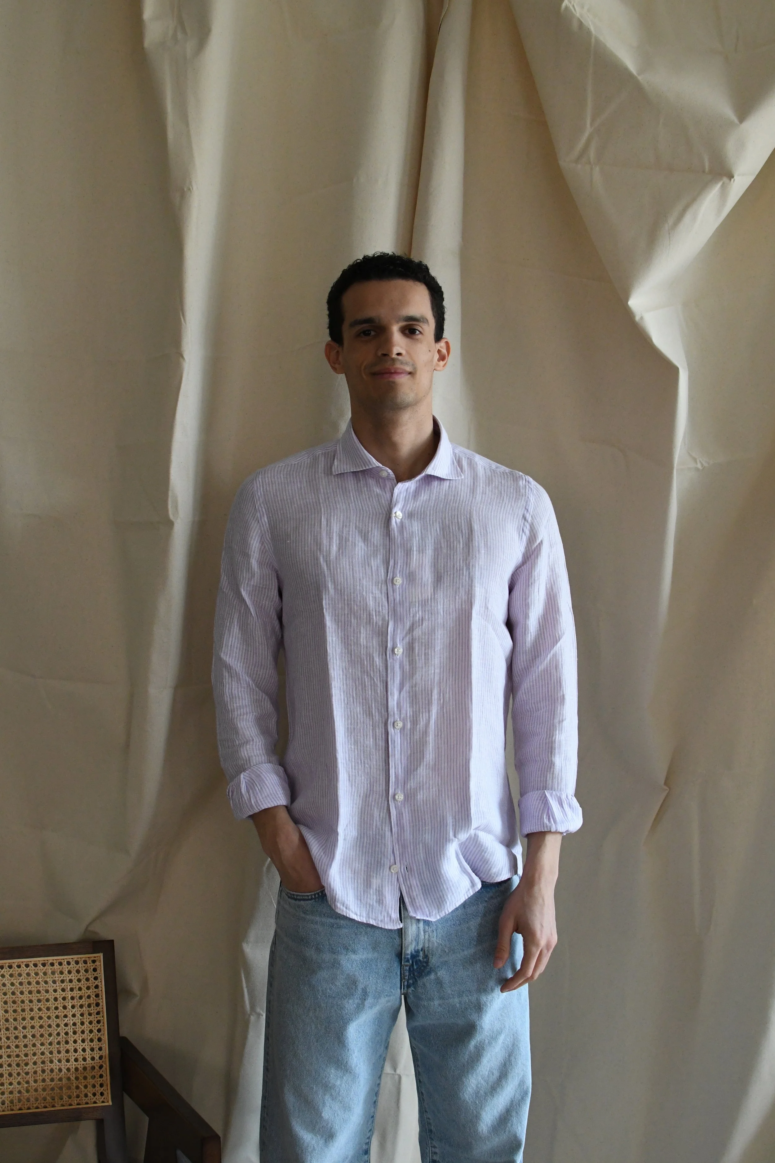 Camicia Portofiori in lino lavato, leggera e adatta per l’estate.