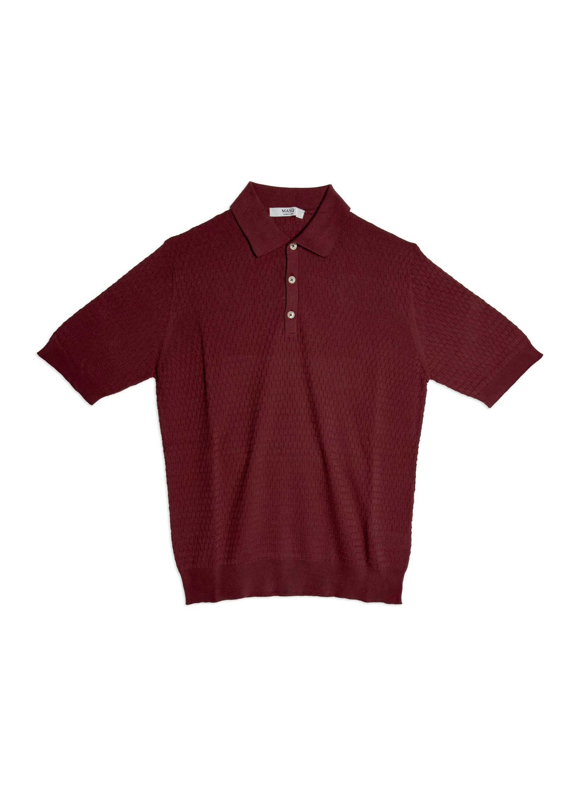 Masq - Polo Manica Corta Scacchiera Ciliegia