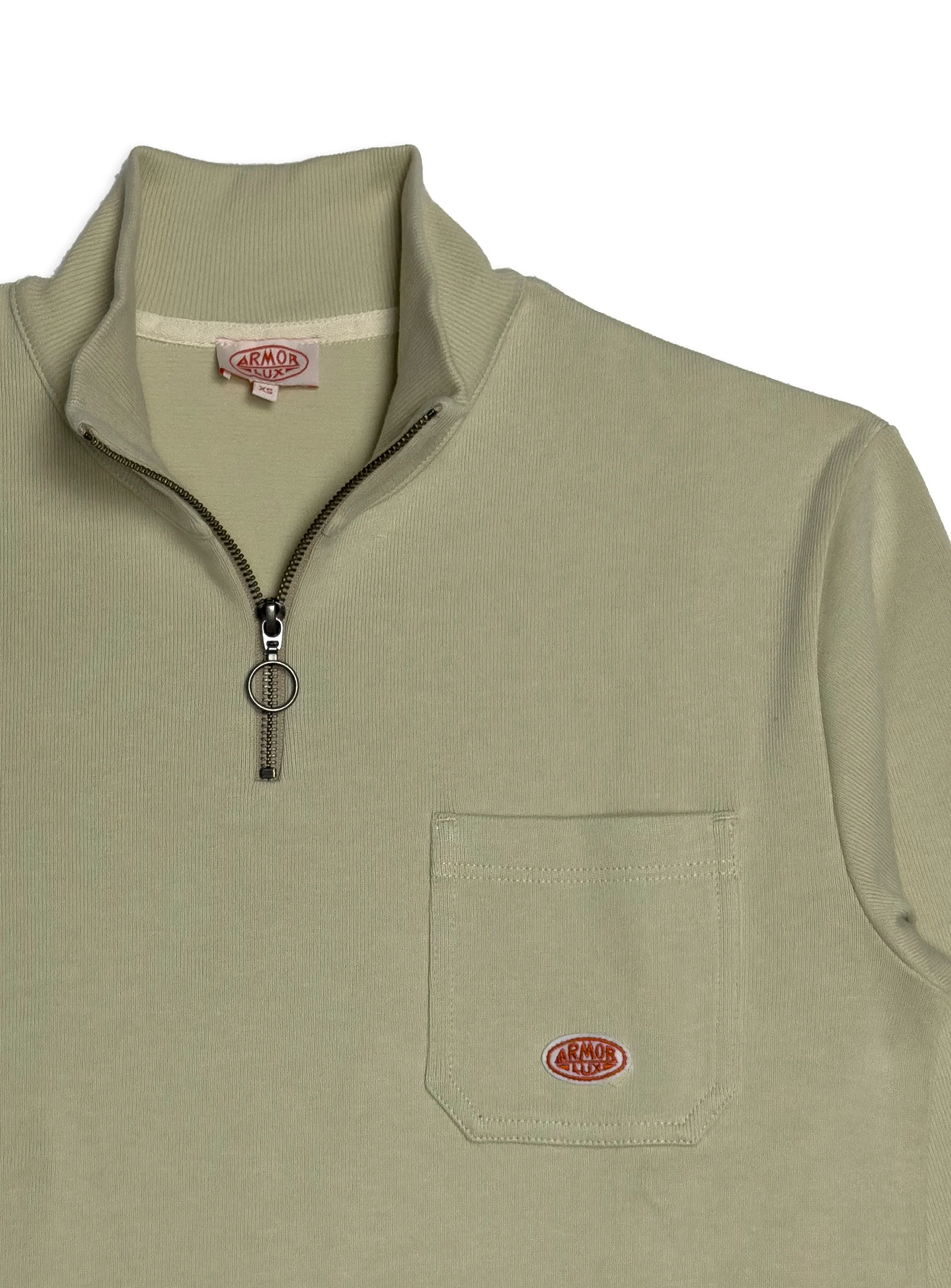 Felpa Armor Lux Heritage tinta unita mezza zip.