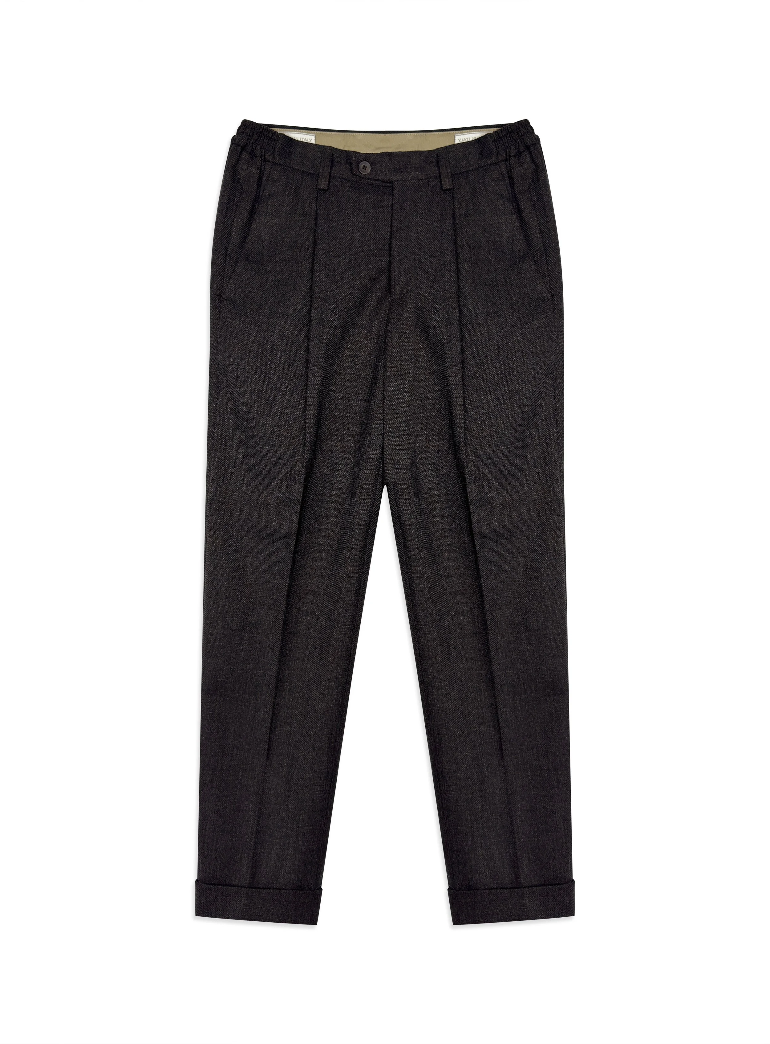 Pantalone Devorè in misto lana tinta unita con pinces.