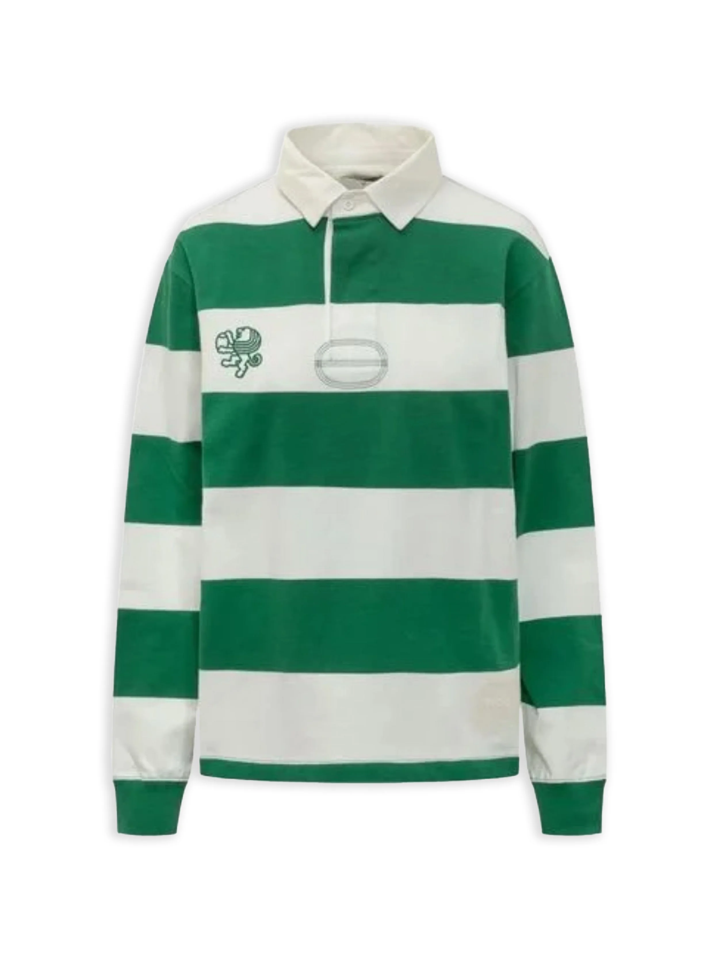 Woc - Polo Manica Lunga Stripe Bianco/Verde