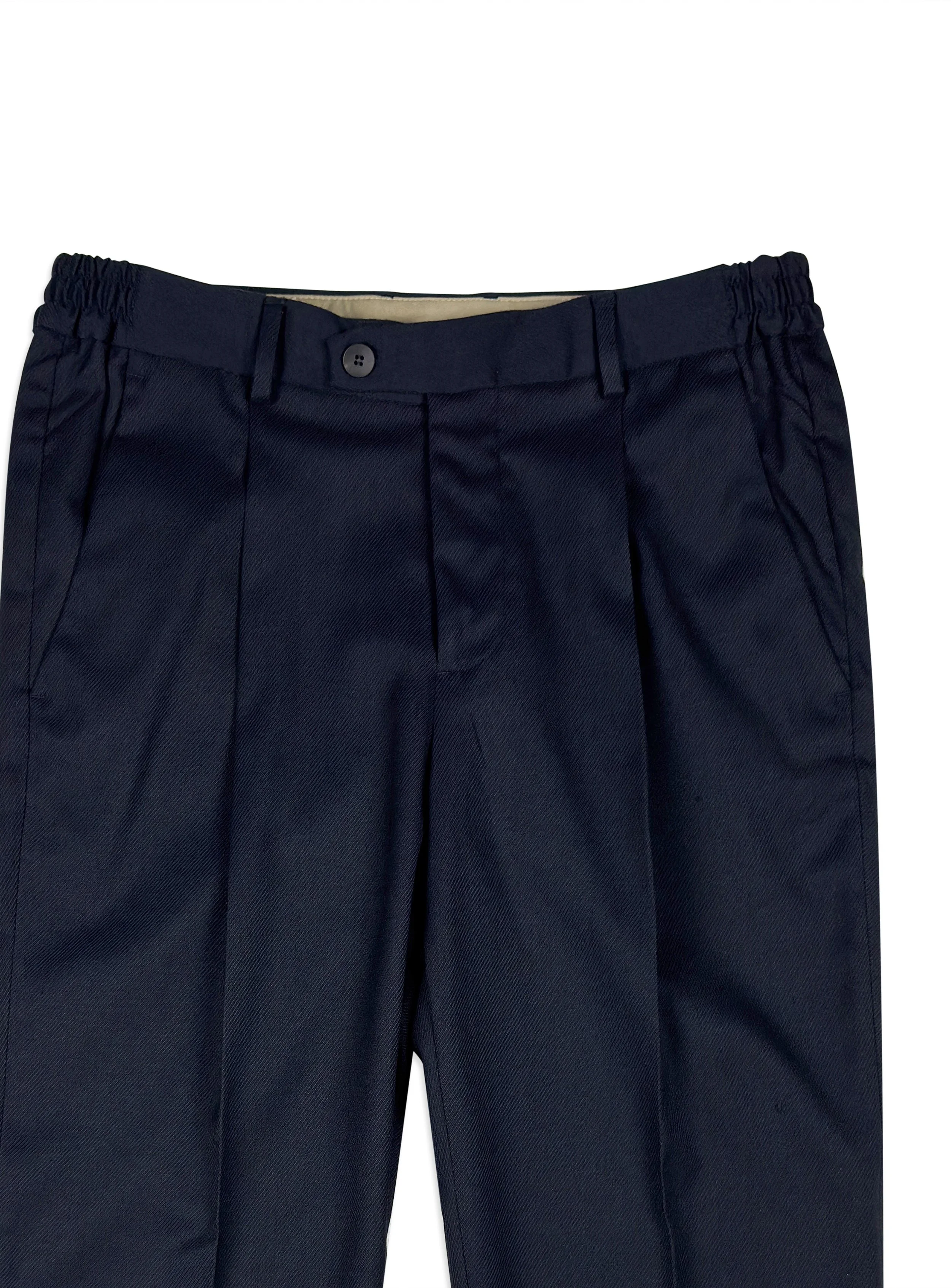 Pantalone Devorè in misto lana tinta unita con pinces.