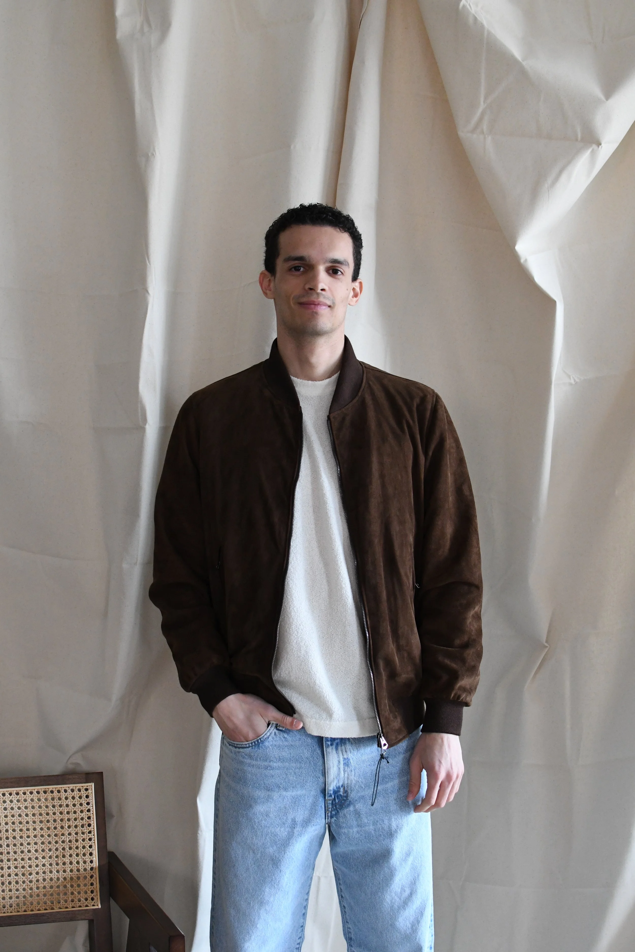 Giacca Crackers in vera pelle tinta unita foderata militare. ispirazione delle giacche da college americano. Handmade in Italy.