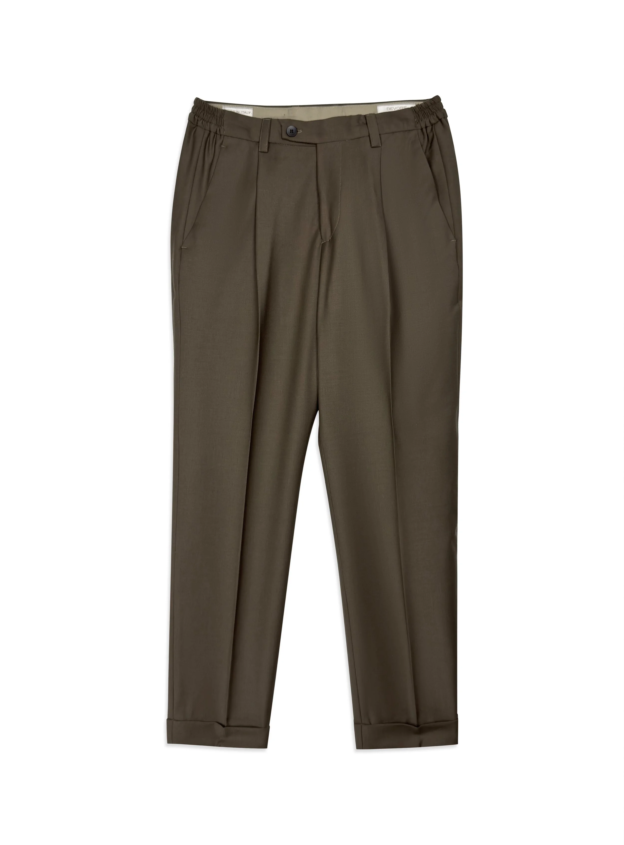 Pantalone Devorè in misto lana tinta unita con pinces.