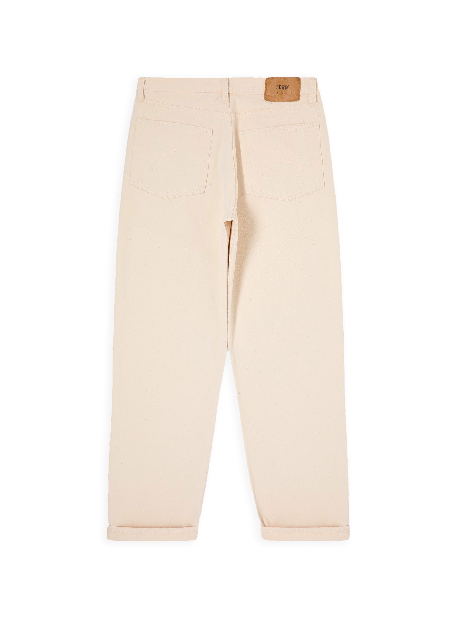 Denim Edwin "Made in Japan". Jeans realizzato con un tessuto in denim naturale cimosato da 12,5 once.