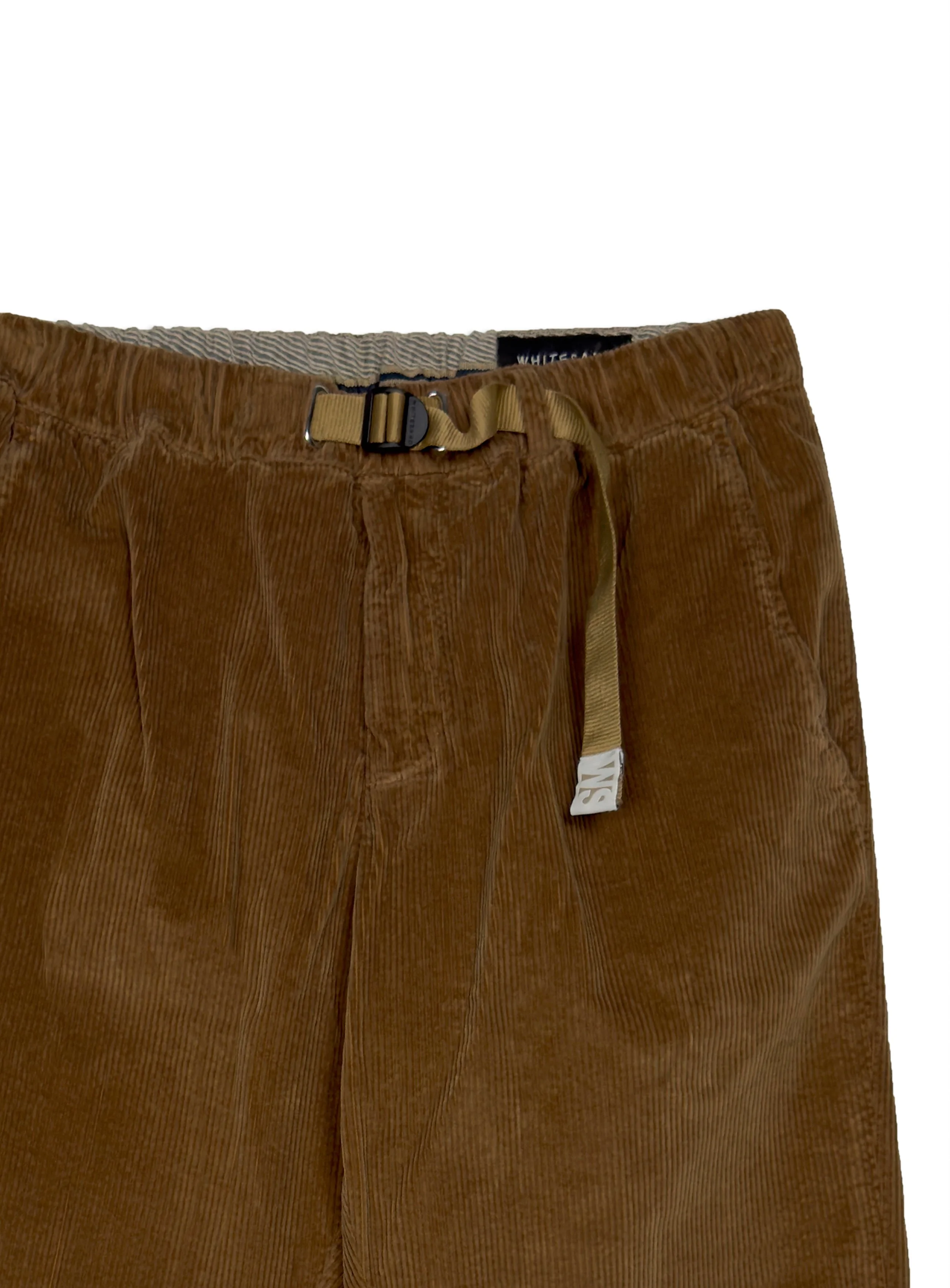 Pantalone White Sand tinta unita in velluto.