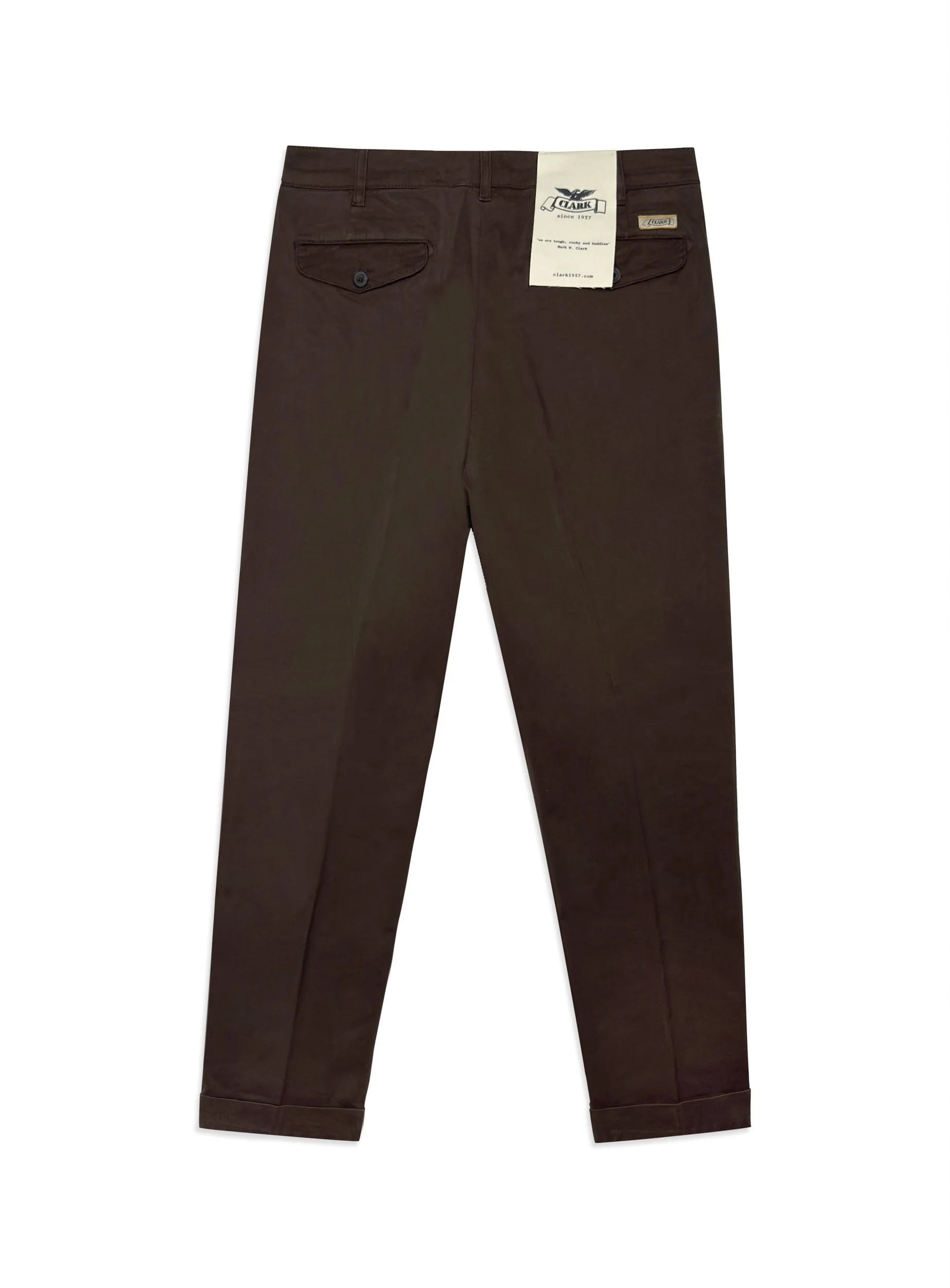 Pantalone Clark in cotone gabardina tinta unita.