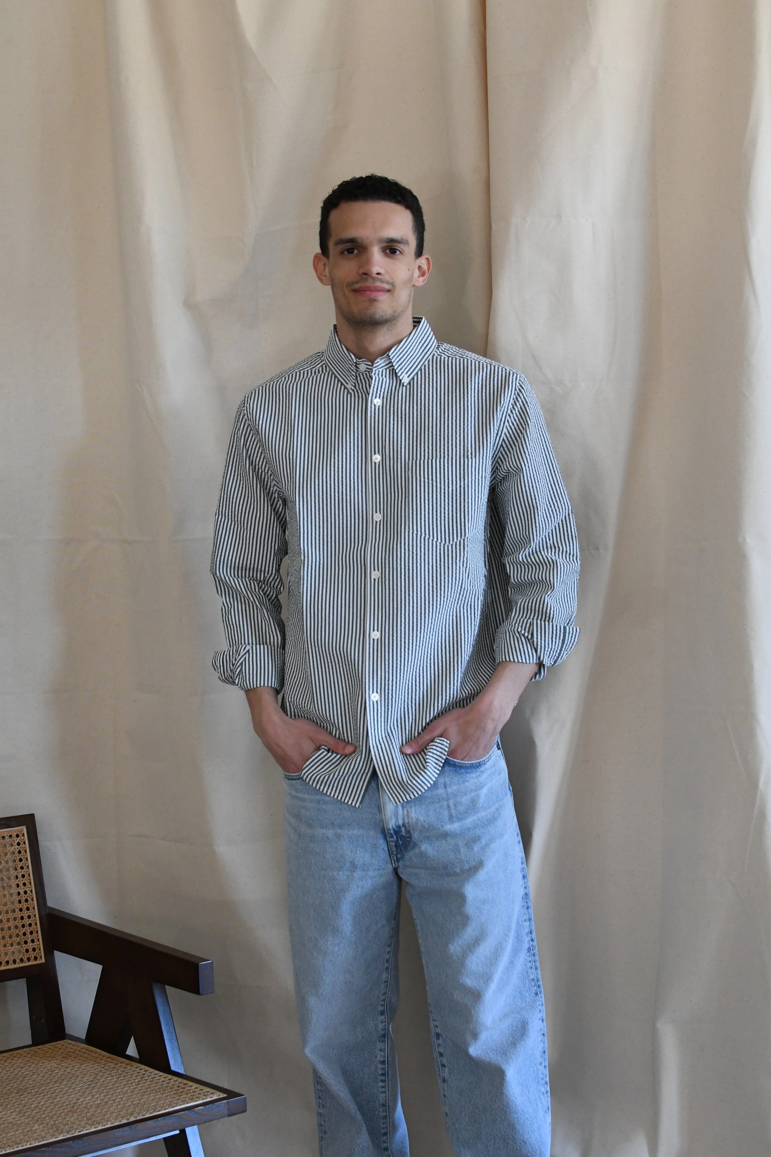 Camicia Portuguese Flannel in cotone seersucker.