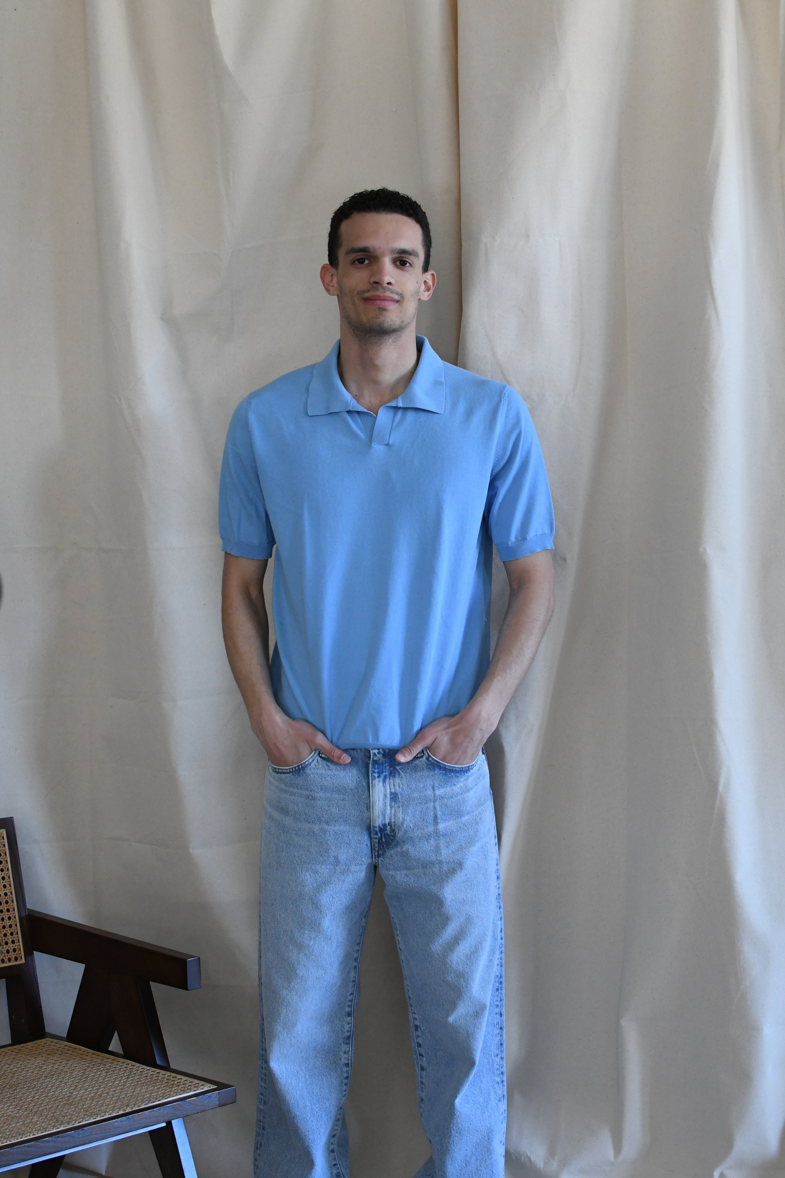 Polo Masq tinta unita a manica corta in cotone.