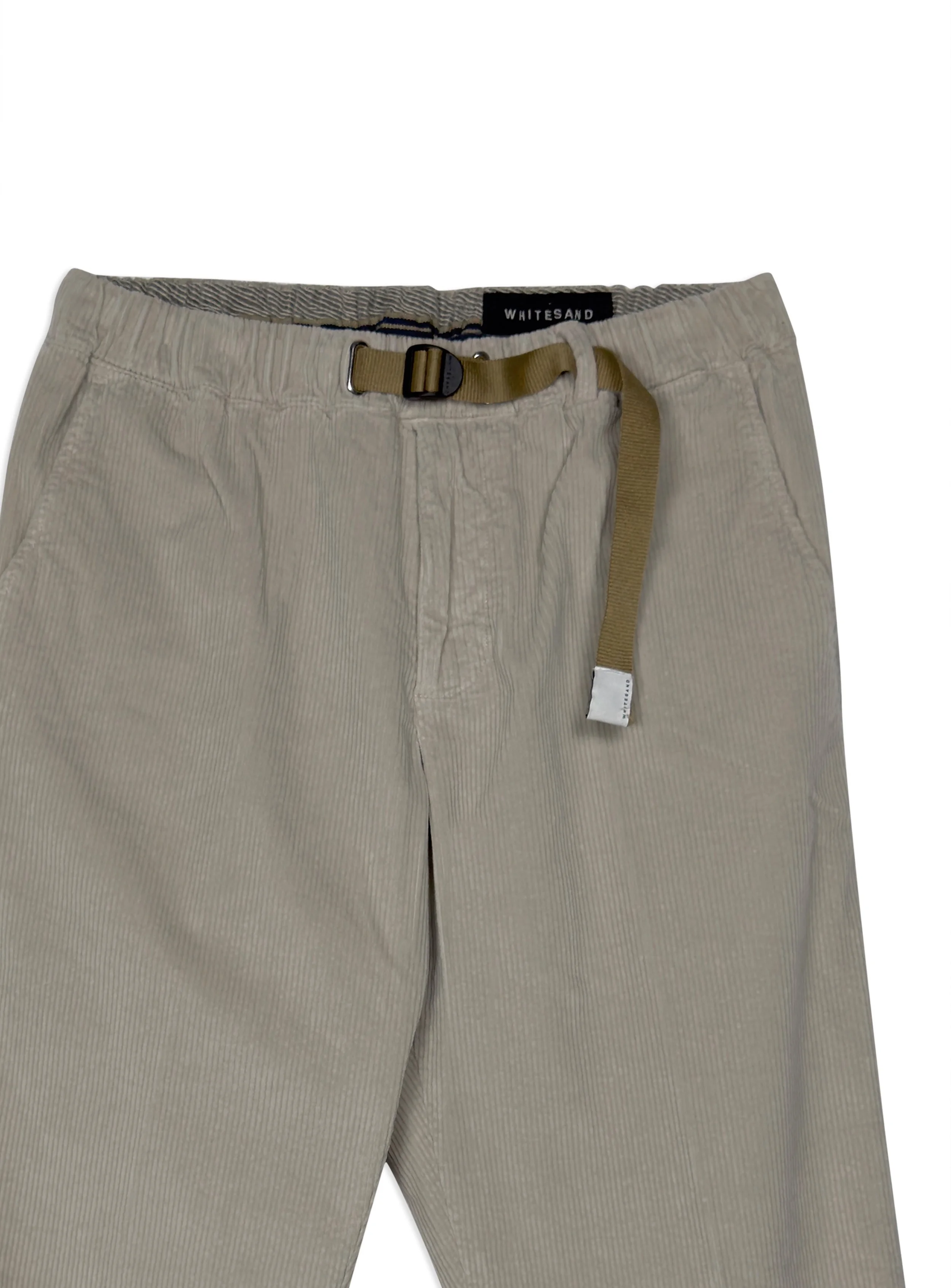 Pantalone White Sand tinta unita in velluto.