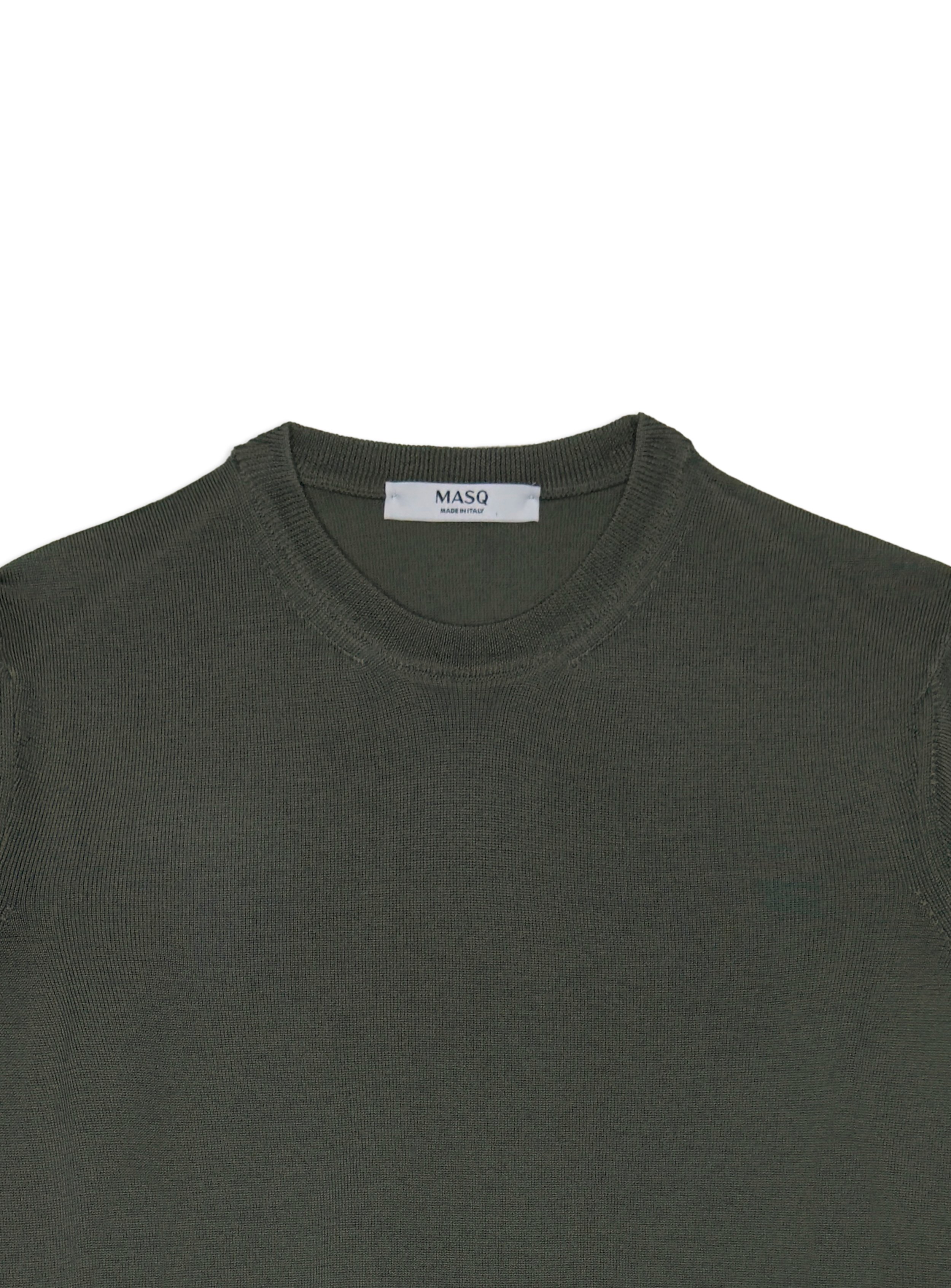 Maglia Masq girocollo tinta unita manica lunga in lana merino.