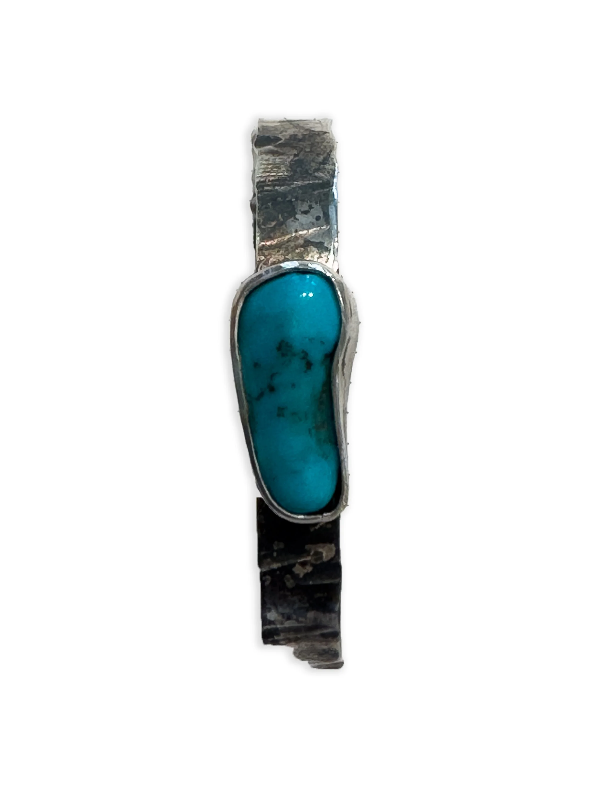 Bracciale in argento 925 con pietra turchese originale dei nativi americani. Lavorato e invecchiato a mano.