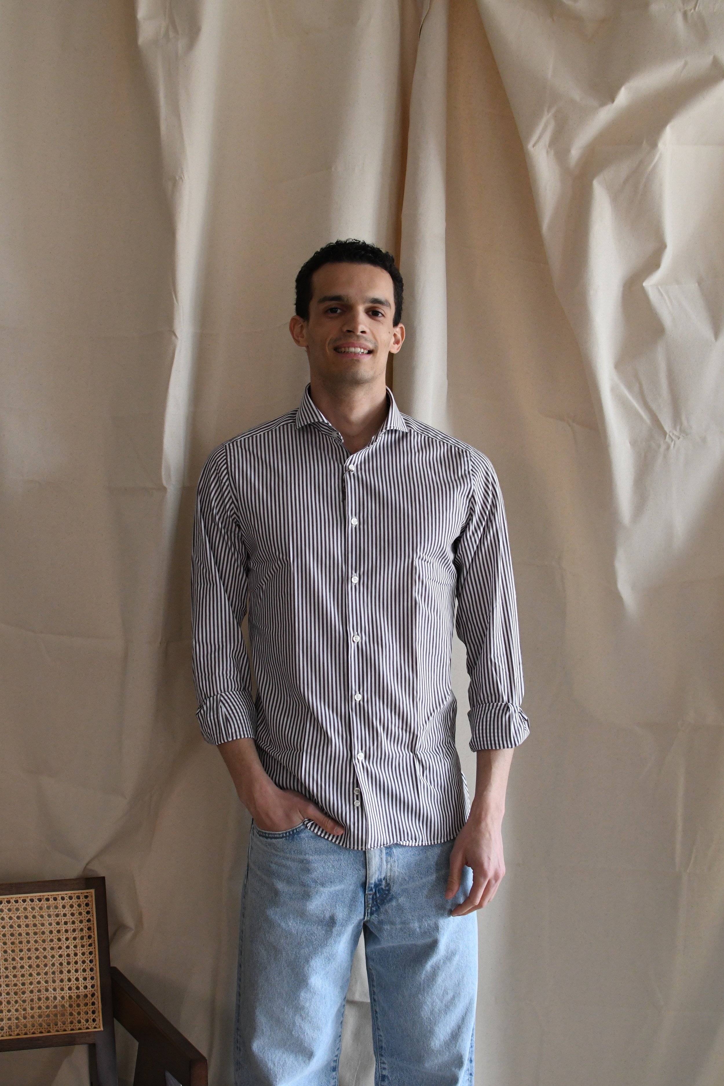 Camicia Guy Rover in morbido cotone fantasia rigato.