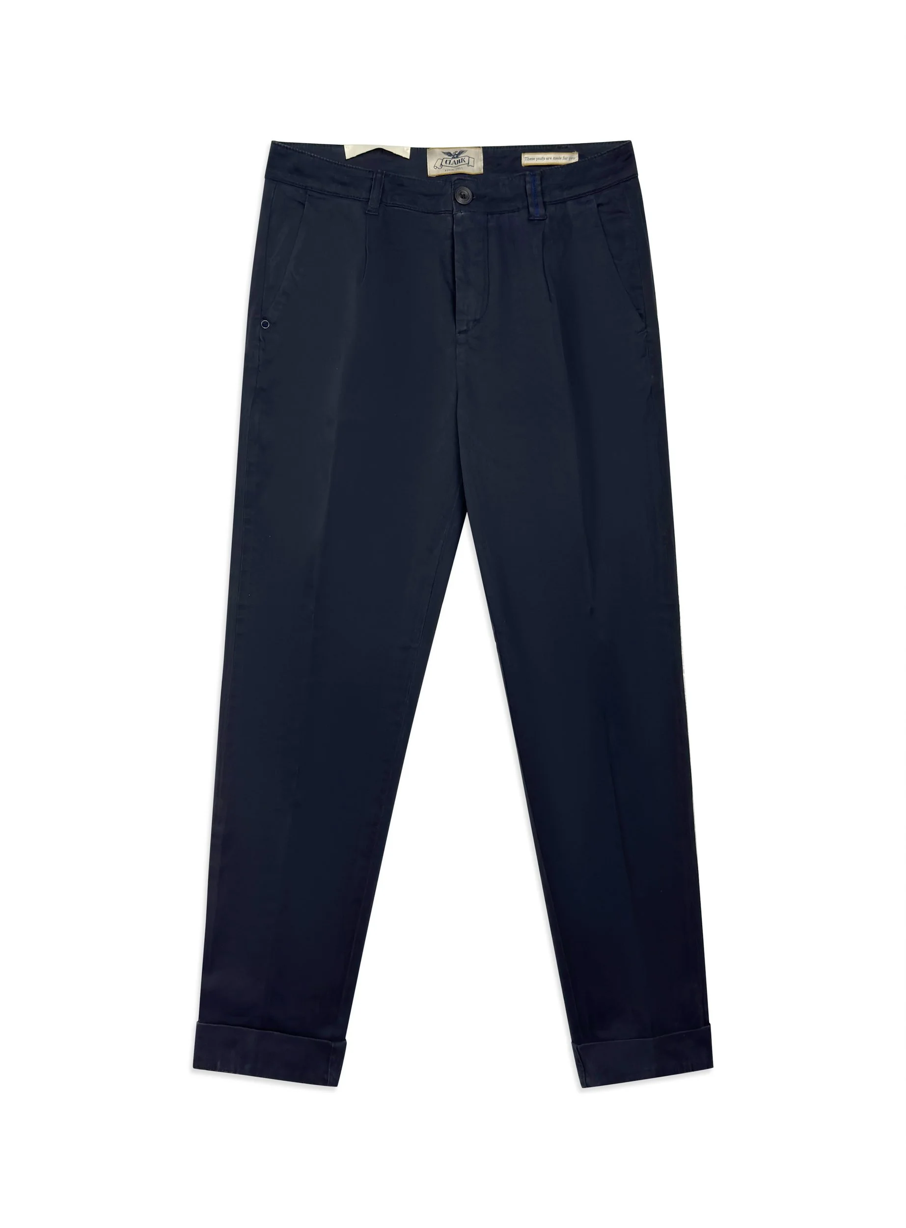 Pantalone Clark in cotone gabardina tinta unita.