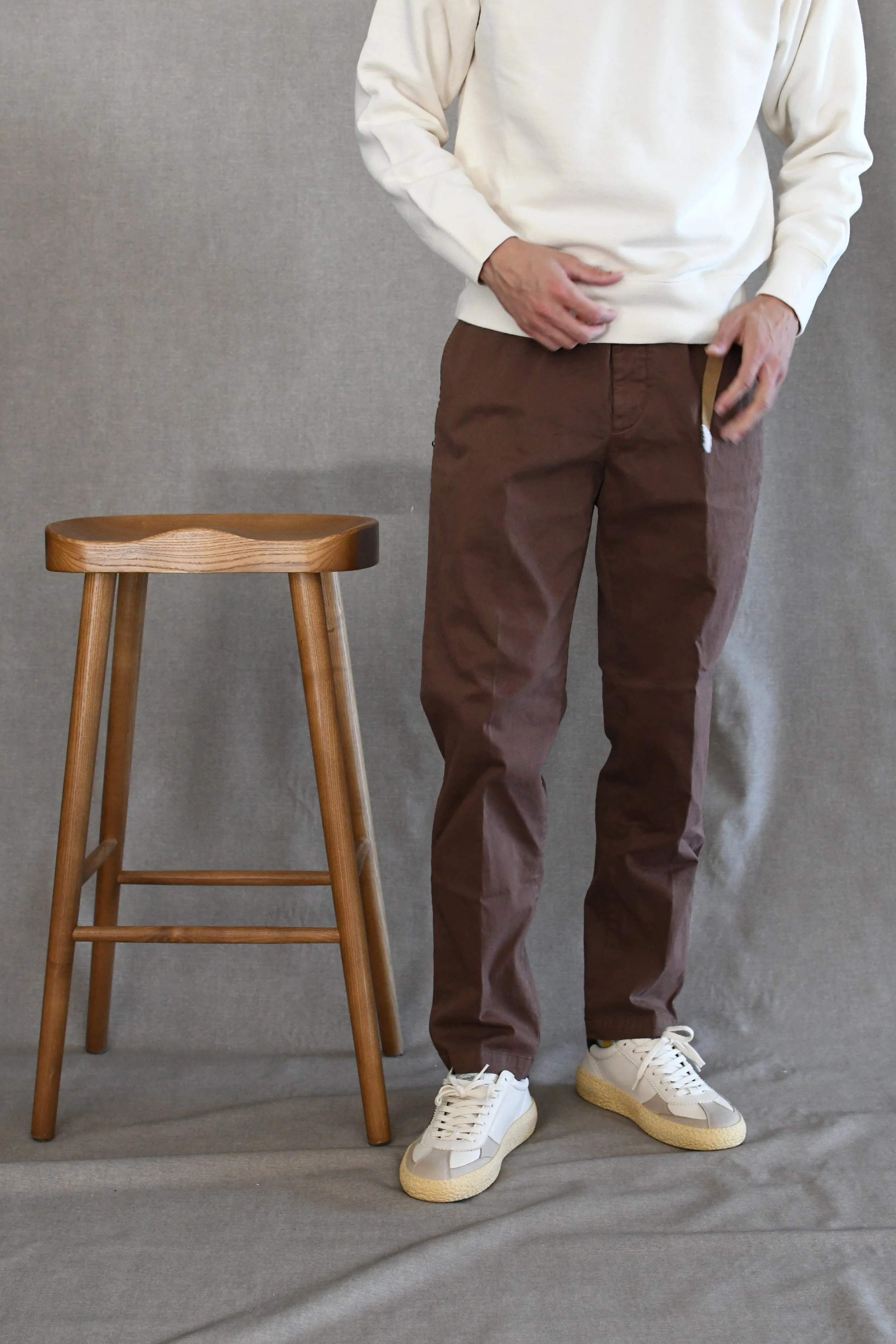 Pantalone White Sand tinta unita in cotone.