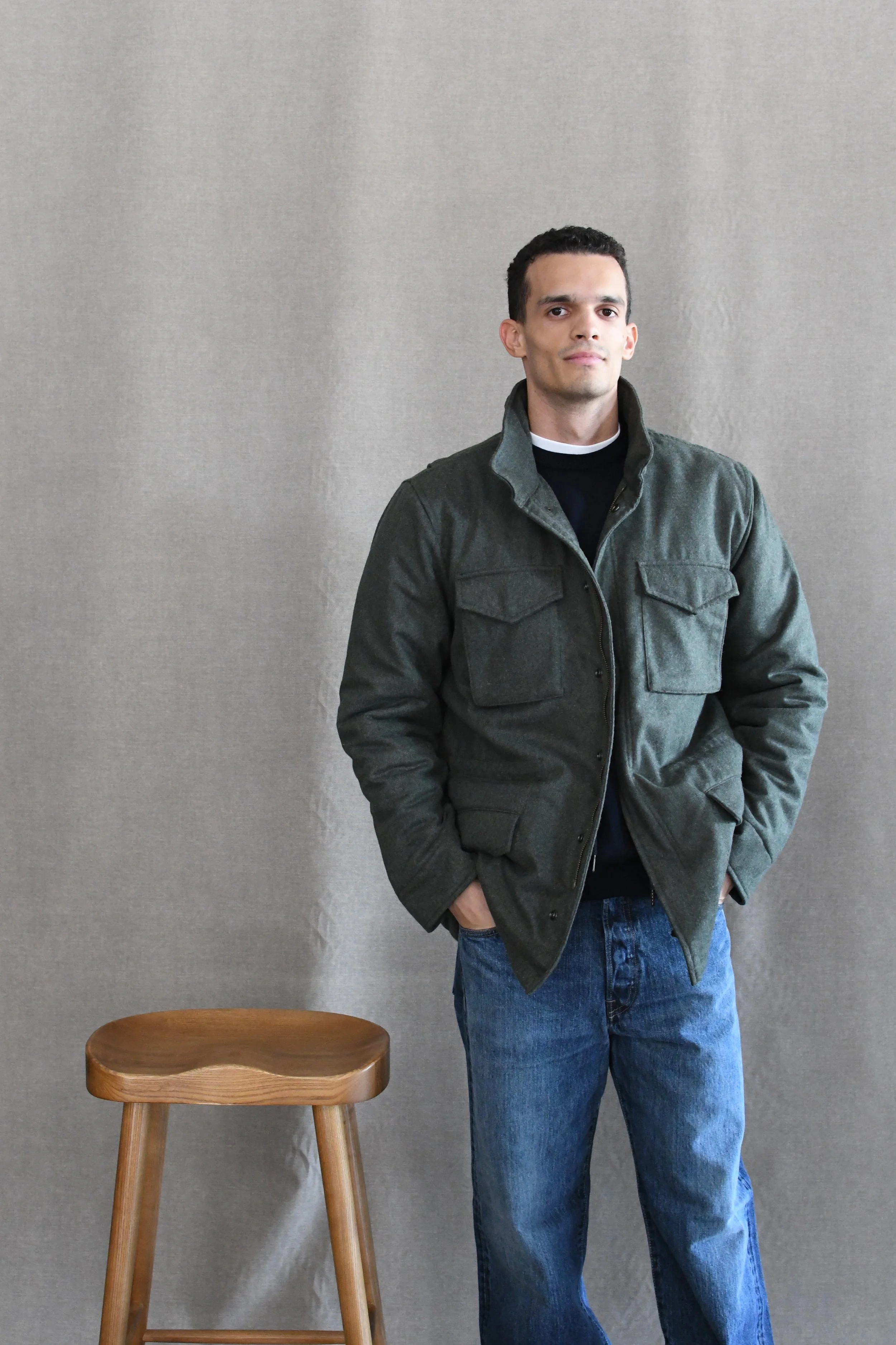 Field Jacket Bl’Ker imbottita tinta unita in lana.