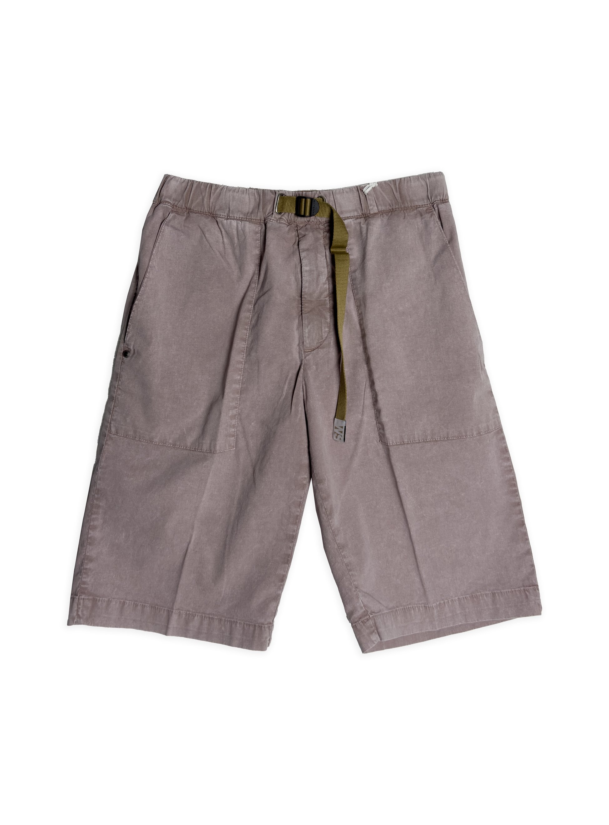 Bermuda White Sand tinta unita effetto lavato con vita elasticizzata