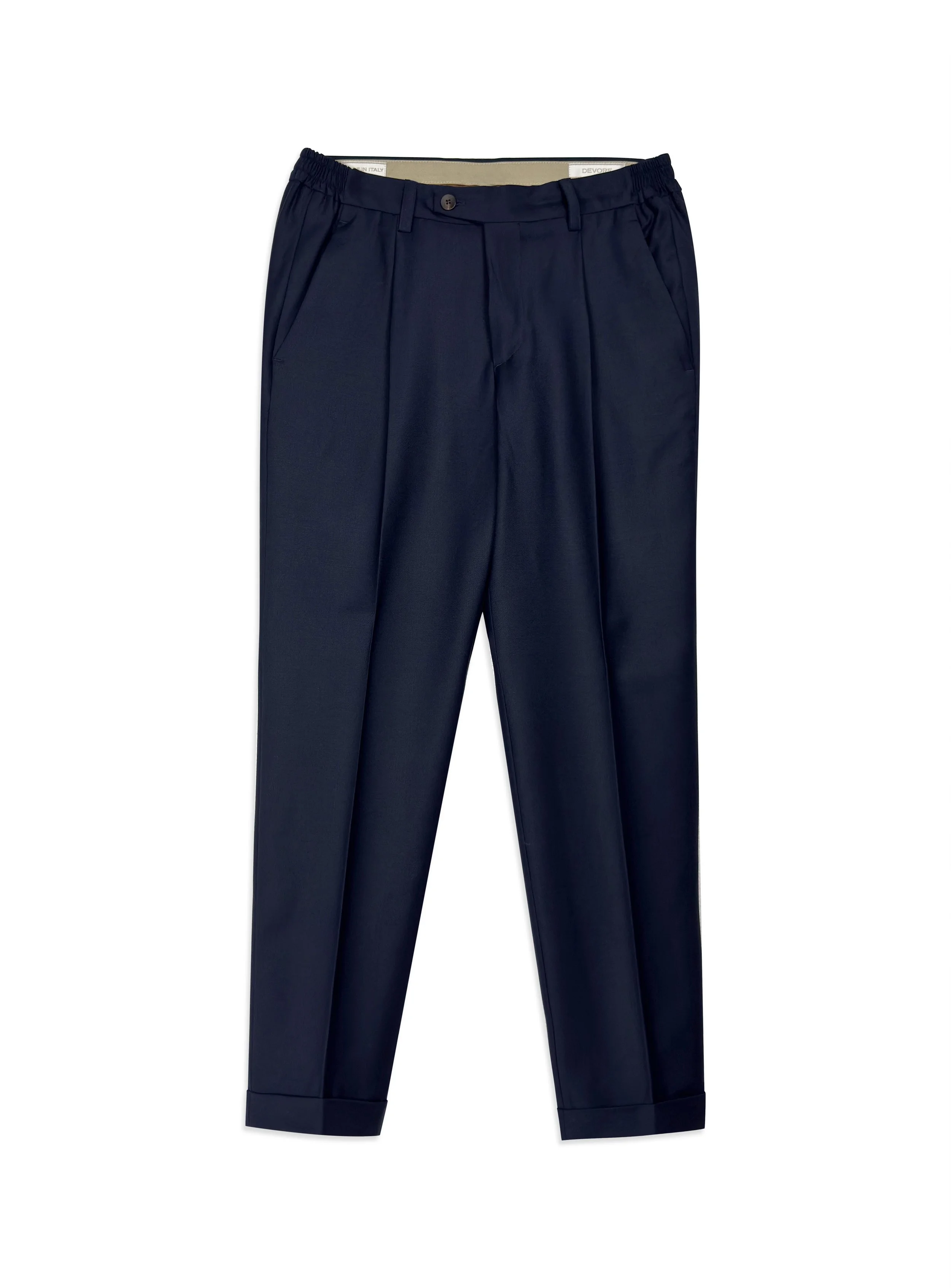 Pantalone Devorè in misto lana tinta unita con pinces.
