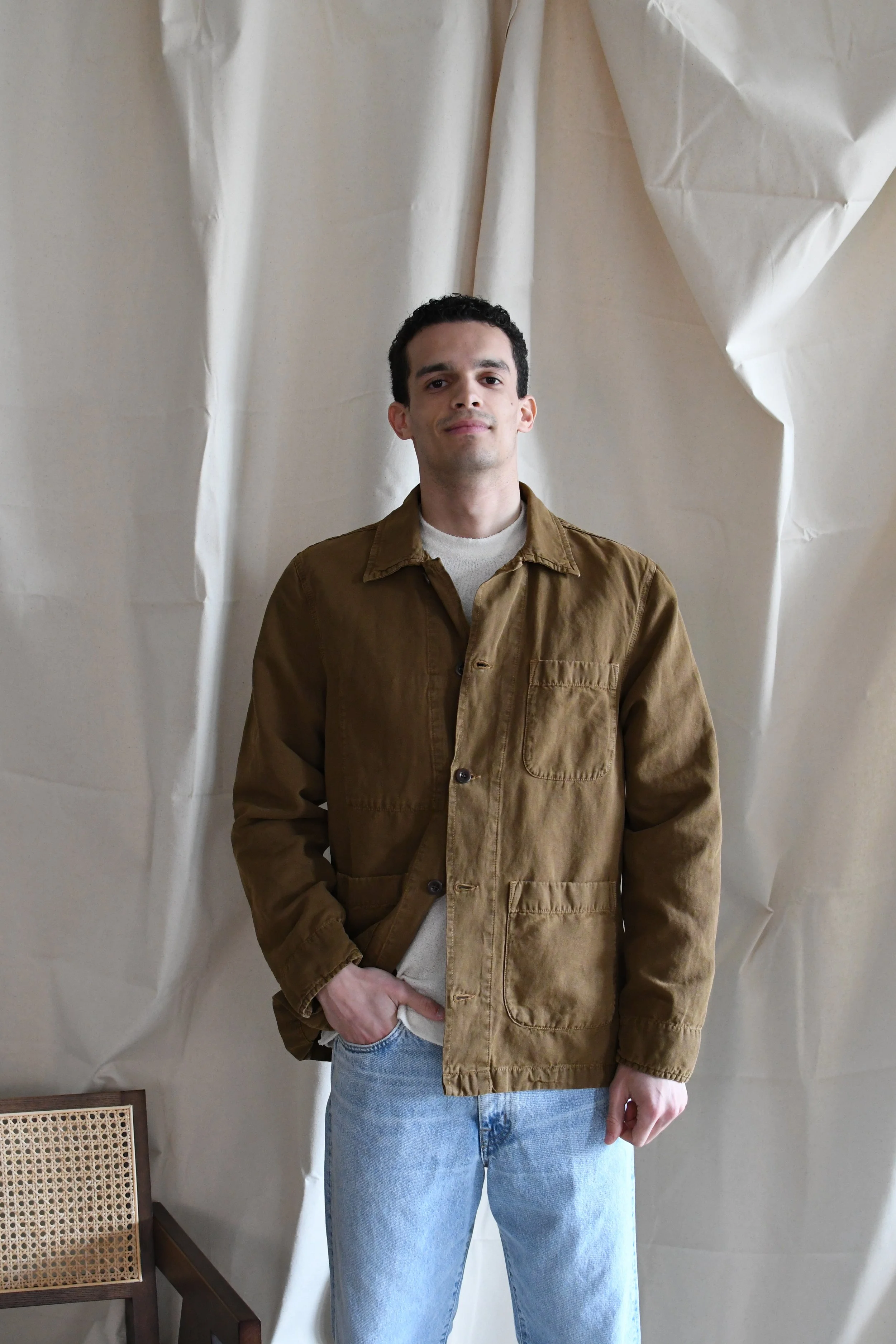 Giacca Chesapeake’s da lavoro sfoderata in cotone e lino effetto vintage. Capo iconico heritage americano.