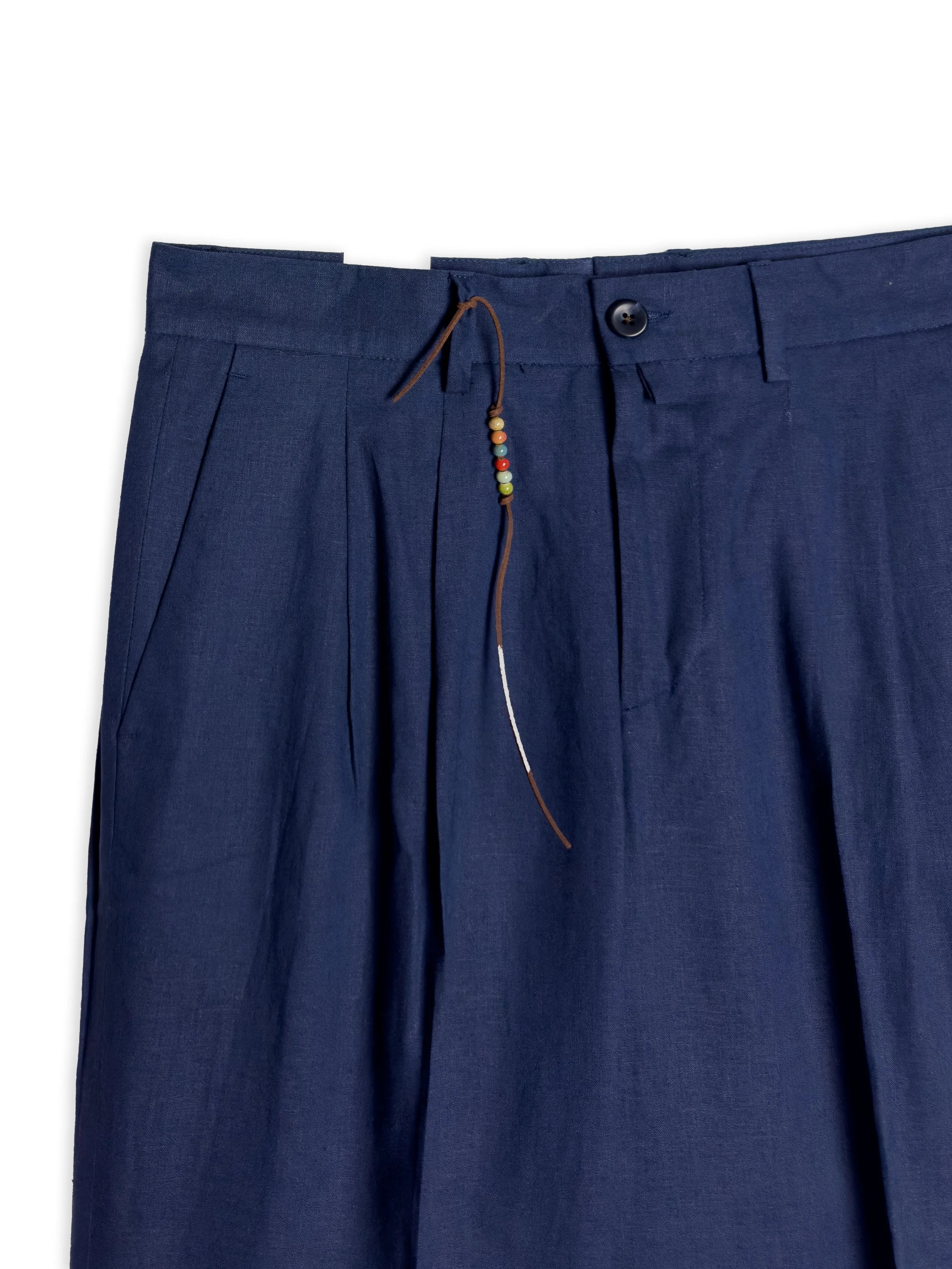 Pantalone Sorfilo tinta unita in misto lino.