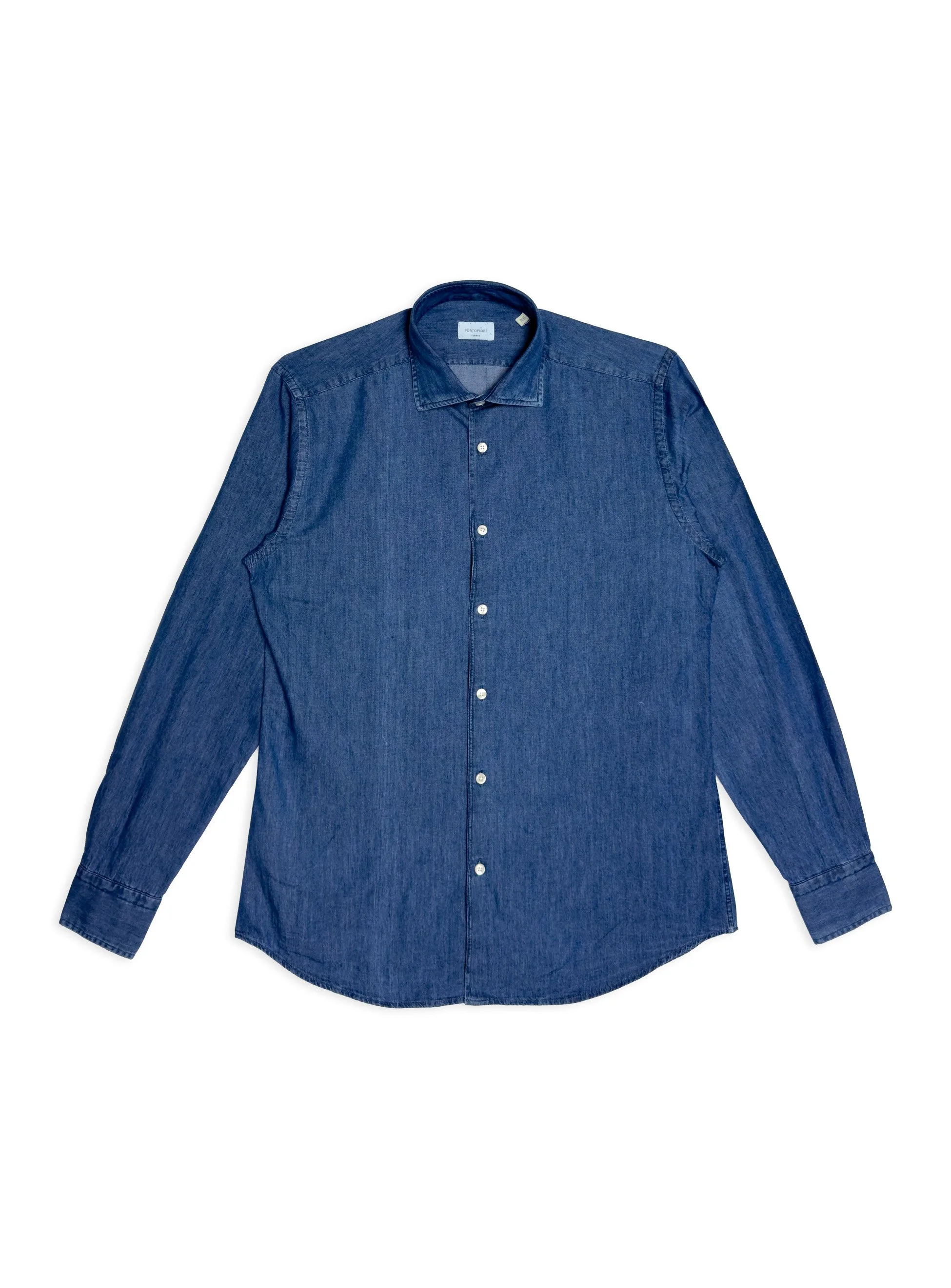 Camicia Portofiori in cotone leggero effetto denim