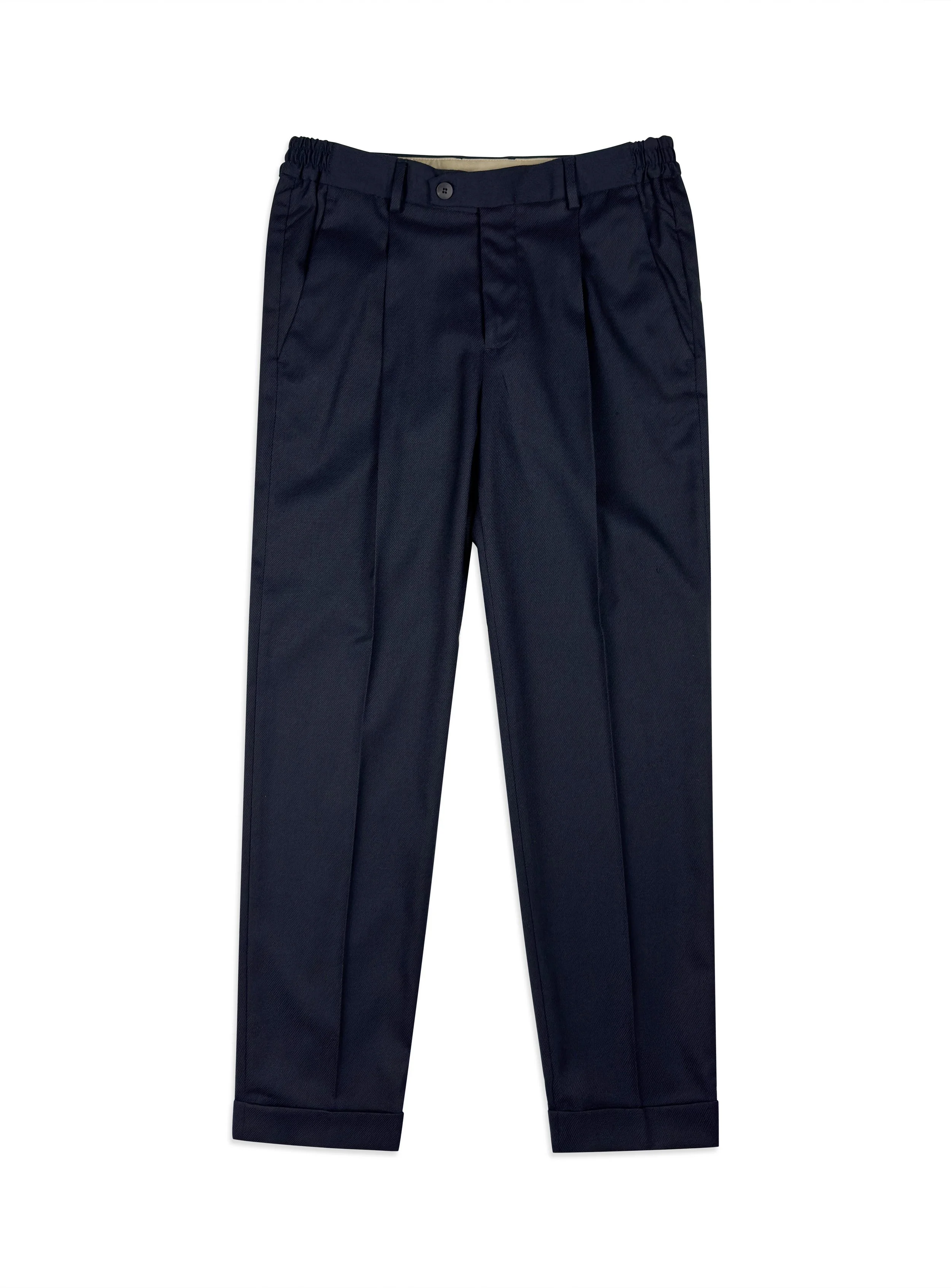 Pantalone Devorè in misto lana tinta unita con pinces.