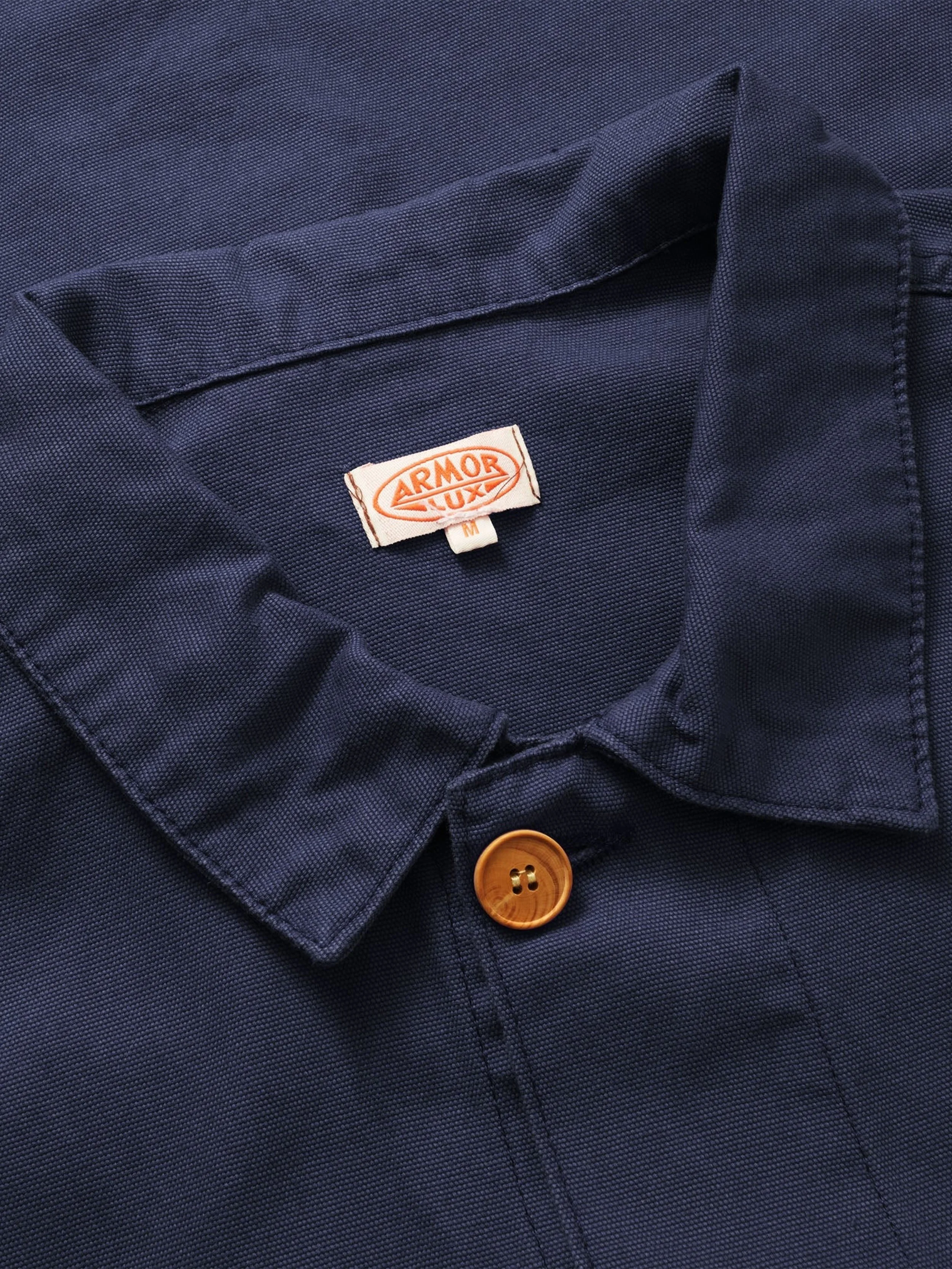 Giacca Armor Lux Heritage tinta unita in cotone canvas. Ispirazione storica marina militare francese.